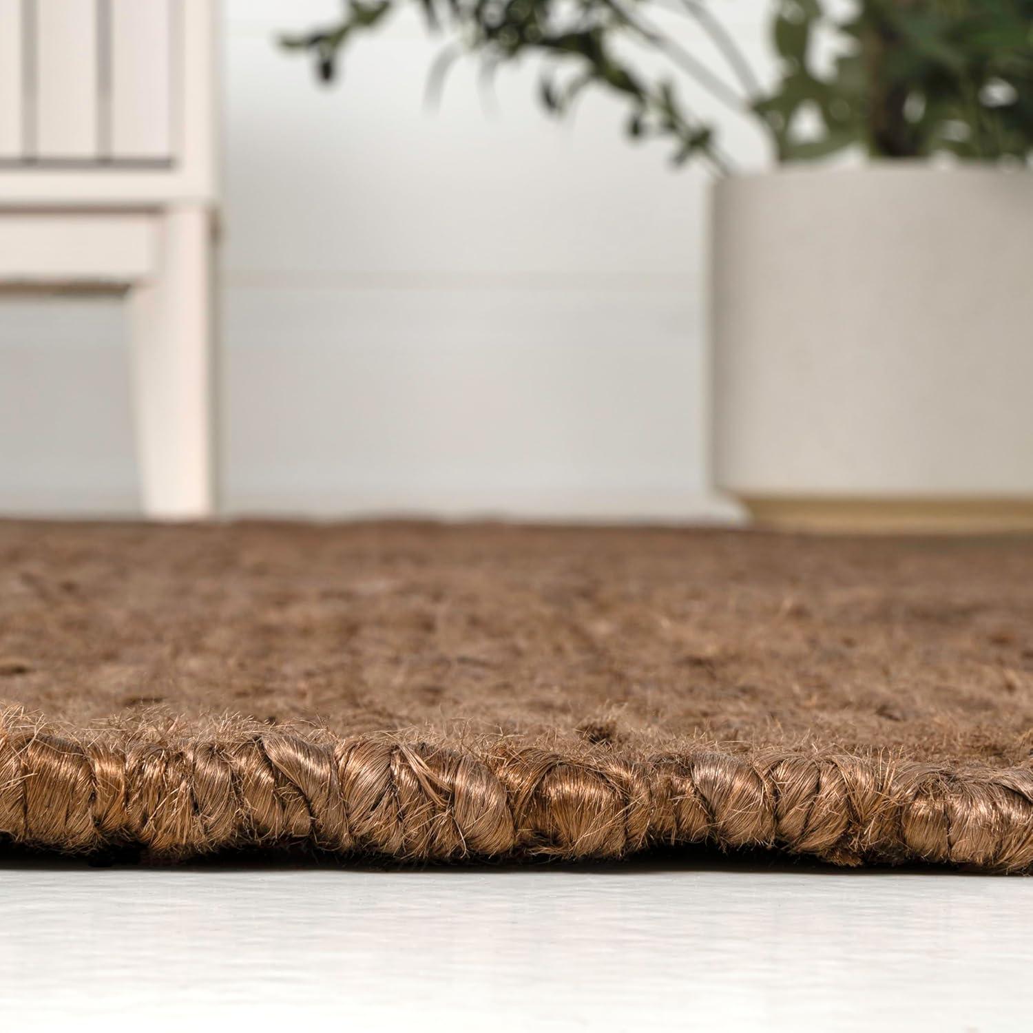 imageJONATHAN Y Griffin Woven Jute Solid Green Indoor Area Rug 8x10 Rustic Farmhouse Traditional Lodge EasyCleaning for Living Room Bedroom Kitchen NonShedding NRF201E8Brown