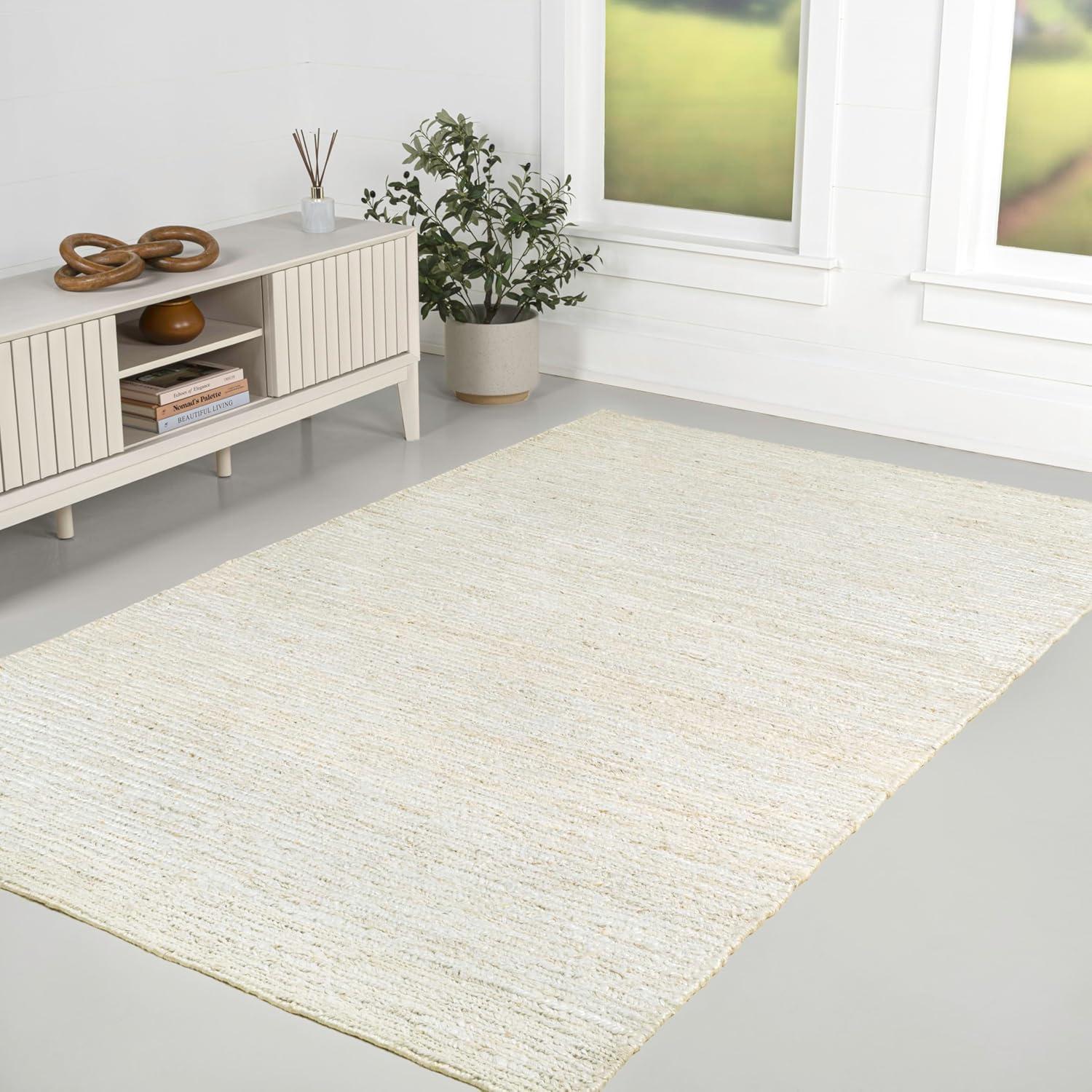 imageJONATHAN Y Griffin Woven Jute Solid Green Indoor Area Rug 8x10 Rustic Farmhouse Traditional Lodge EasyCleaning for Living Room Bedroom Kitchen NonShedding NRF201E8Bleach