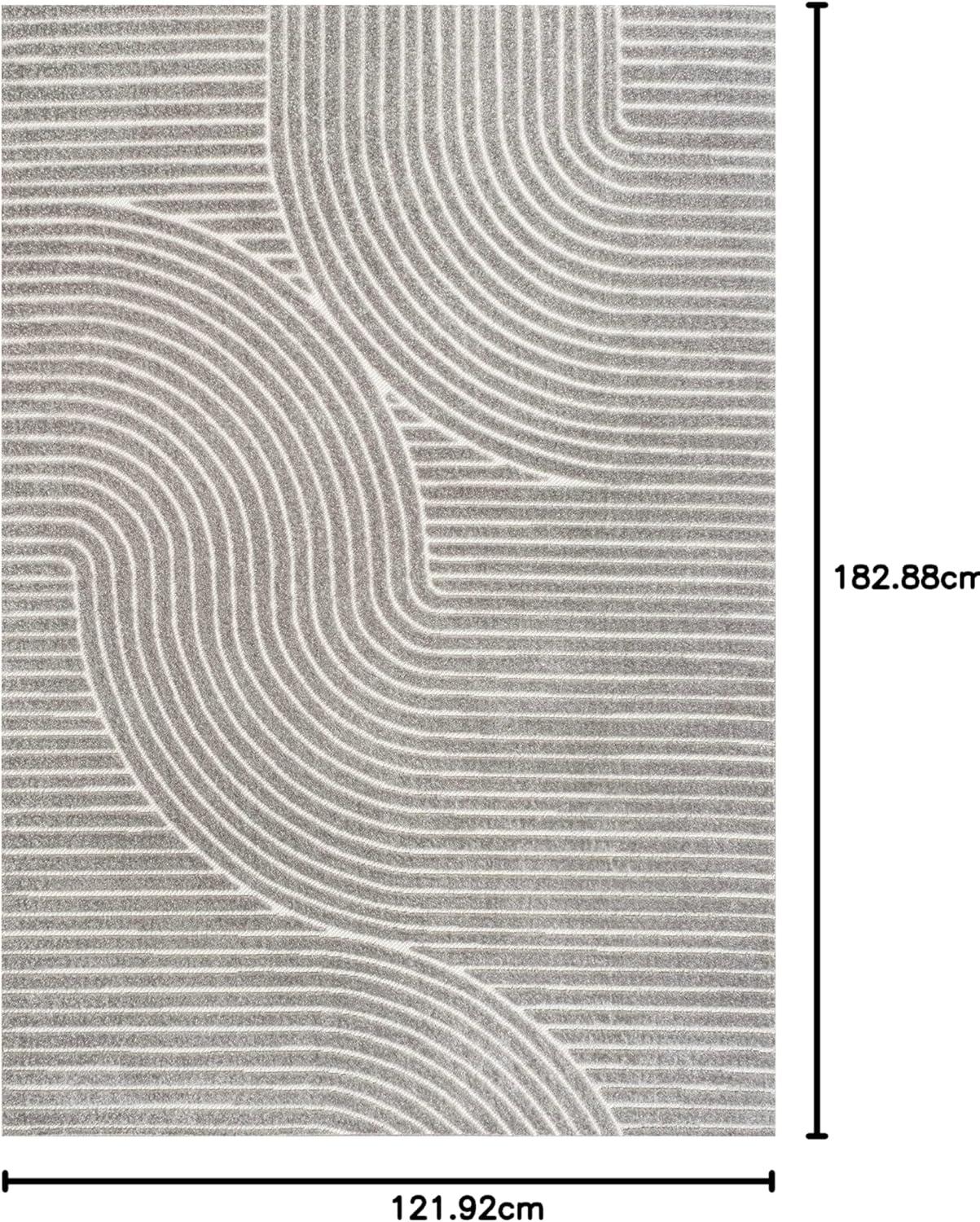 imageJONATHAN Y Hallie HighLow Curve IvoryCream IndoorOutdoor Area Rug 8x10 Minimalist Pet Friendly NonShedding Stain Resistant HoseWashable for Backyard Patio Porch SCN100B8GrayIvory