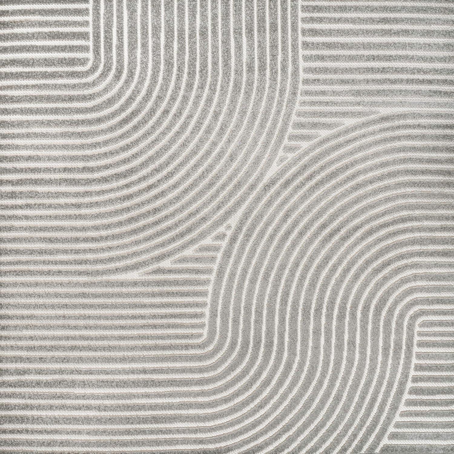 imageJONATHAN Y Hallie HighLow Curve IvoryCream IndoorOutdoor Area Rug 8x10 Minimalist Pet Friendly NonShedding Stain Resistant HoseWashable for Backyard Patio Porch SCN100B8GrayIvory