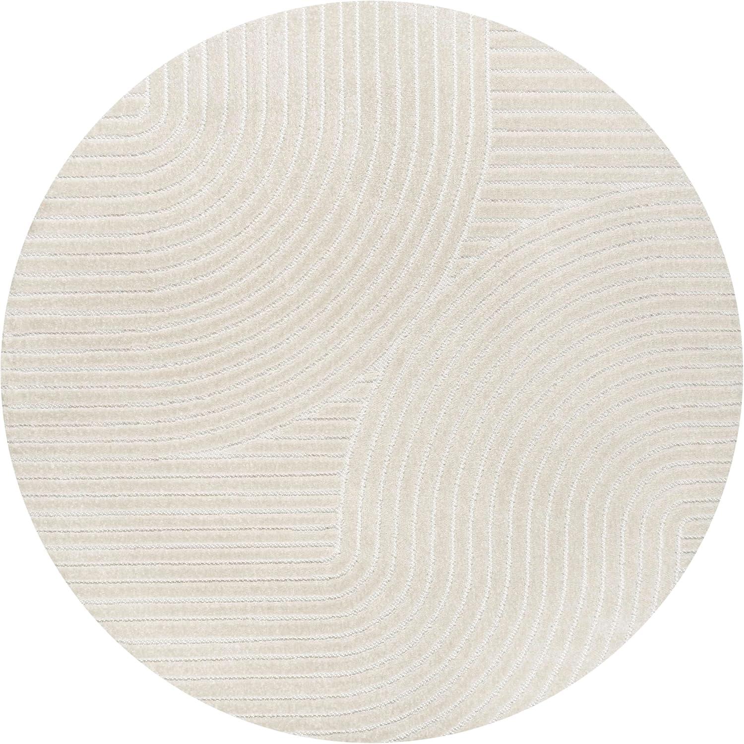 imageJONATHAN Y Hallie HighLow Curve IvoryCream IndoorOutdoor Area Rug 8x10 Minimalist Pet Friendly NonShedding Stain Resistant HoseWashable for Backyard Patio Porch SCN100B8IvoryCream
