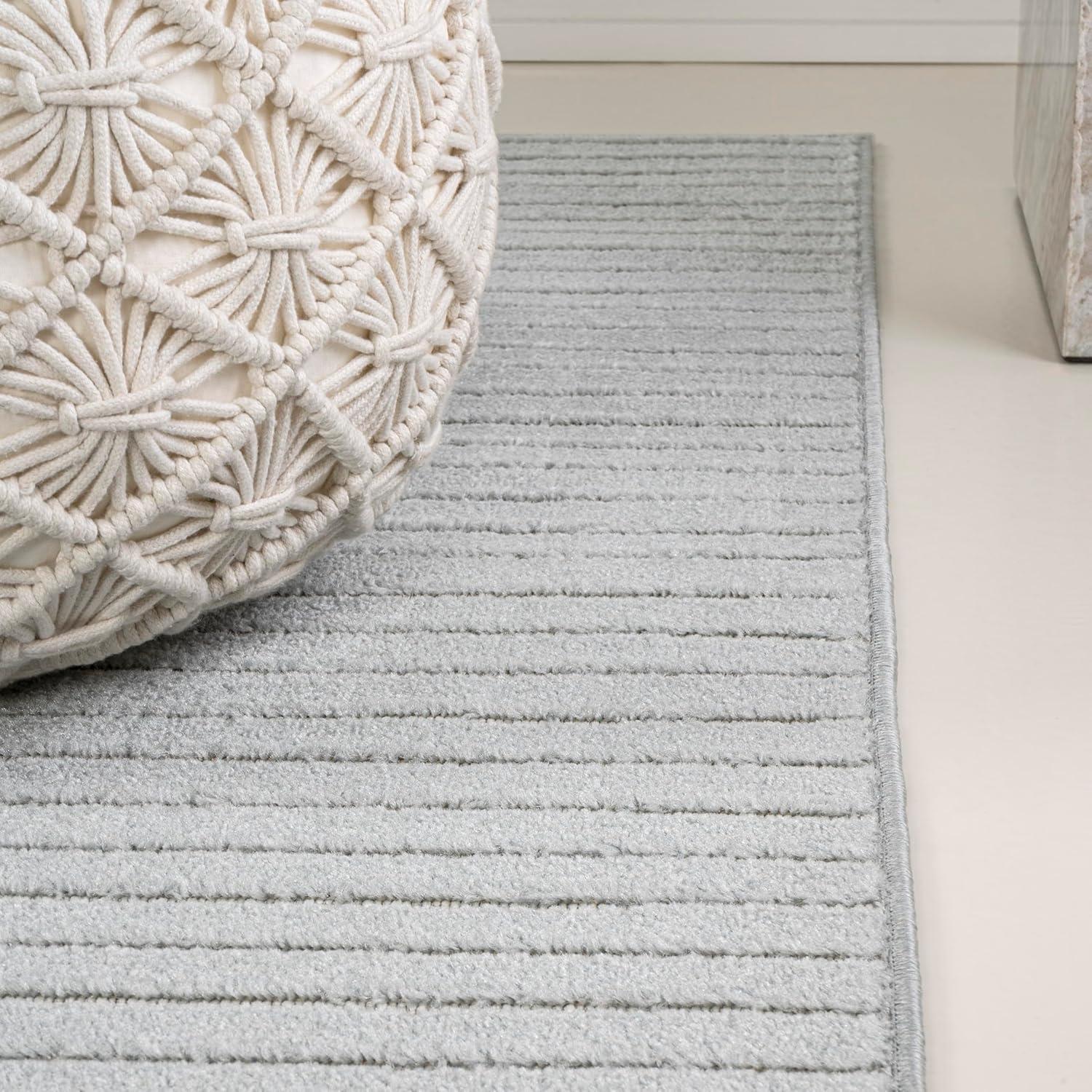 imageJONATHAN Y Hallie HighLow Curve IvoryCream IndoorOutdoor Area Rug 8x10 Minimalist Pet Friendly NonShedding Stain Resistant HoseWashable for Backyard Patio Porch SCN100B8Light BlueCream