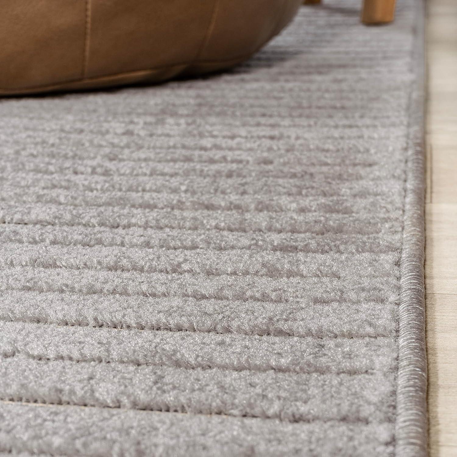 imageJONATHAN Y Hallie HighLow Curve IvoryCream IndoorOutdoor Area Rug 8x10 Minimalist Pet Friendly NonShedding Stain Resistant HoseWashable for Backyard Patio Porch SCN100B8GrayIvory