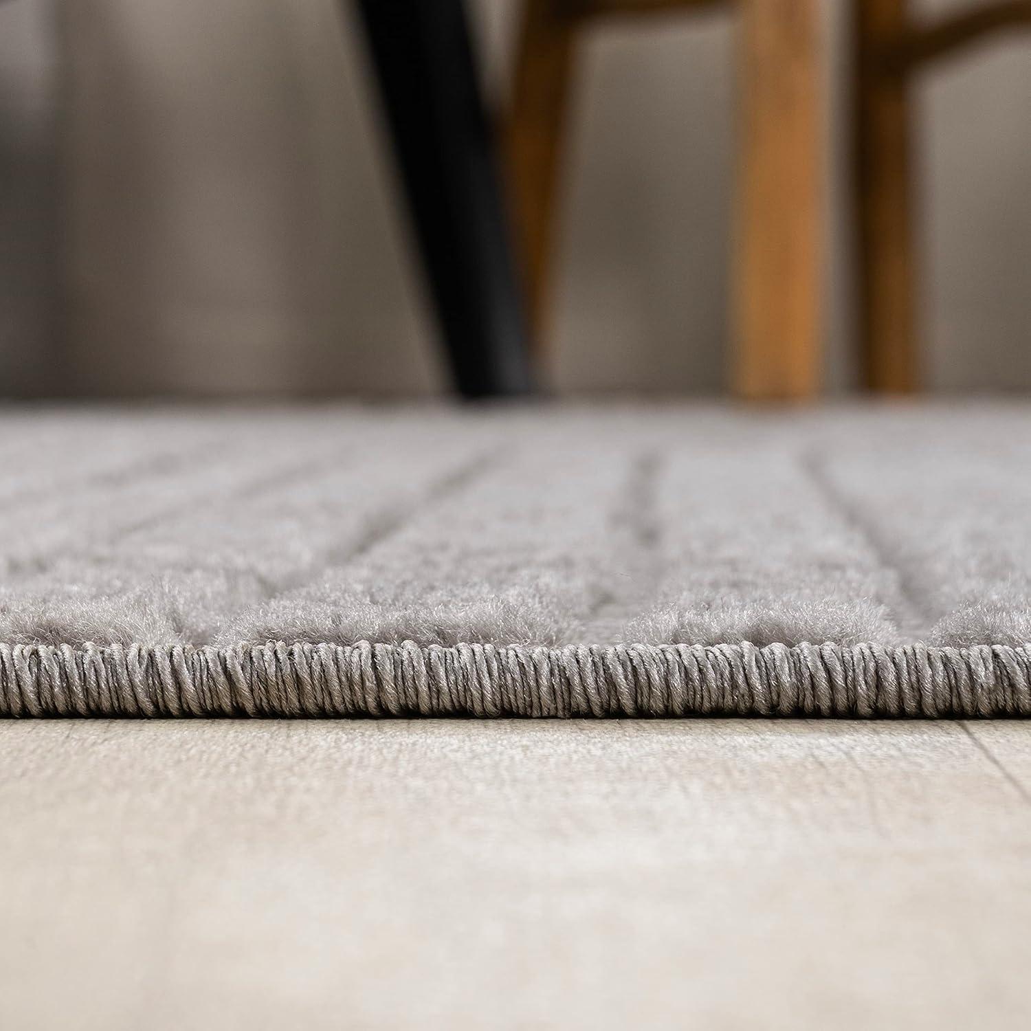 imageJONATHAN Y Hallie HighLow Curve IvoryCream IndoorOutdoor Area Rug 8x10 Minimalist Pet Friendly NonShedding Stain Resistant HoseWashable for Backyard Patio Porch SCN100B8GrayIvory