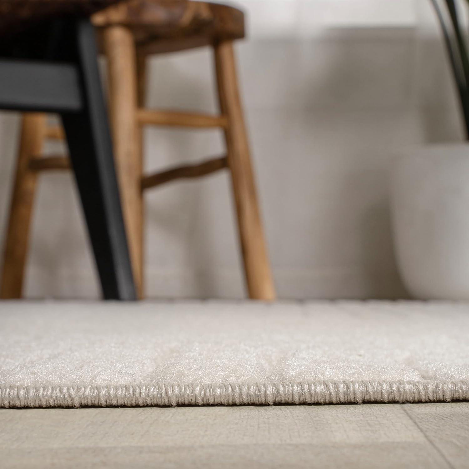 imageJONATHAN Y Hallie HighLow Curve IvoryCream IndoorOutdoor Area Rug 8x10 Minimalist Pet Friendly NonShedding Stain Resistant HoseWashable for Backyard Patio Porch SCN100B8IvoryCream