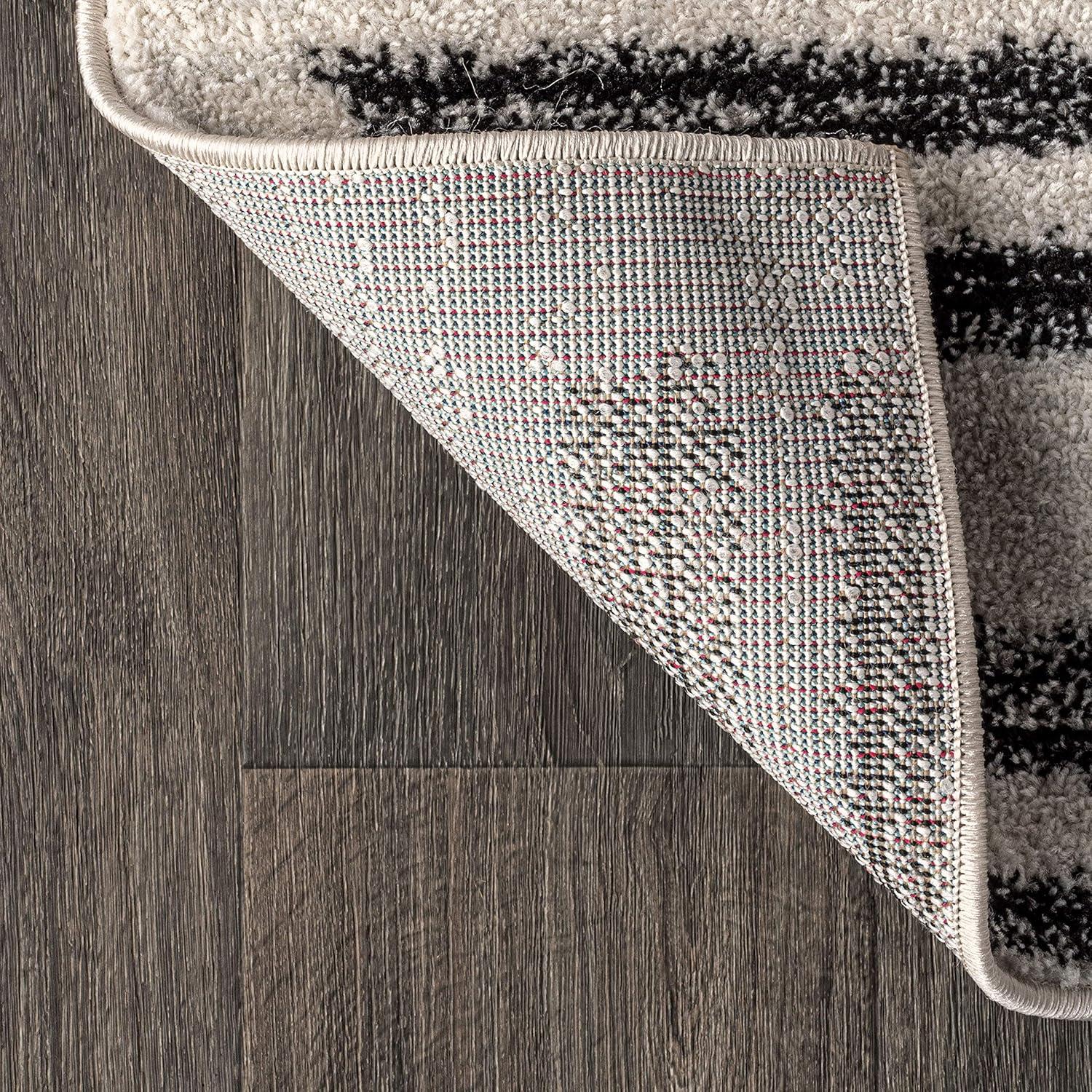 imageJONATHAN Y Khalil Modern Berber Stripe CreamBlack Indoor Area Rug 8x10 Contemporary Bohemian EasyCleaning for Living Room Bedroom Kitchen Pet Friendly NonShedding MOH207A8CreamBlack