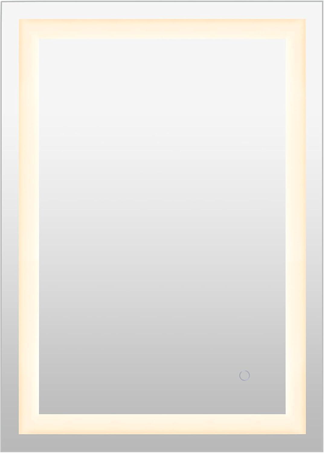 imageJONATHAN Y MIR102A2434 Remy 24 in W x 34 in H Small Rectangular Frameless Antifog FrontLit Wall Bathroom Vanity Mirror with Smart Touch34L x 24W