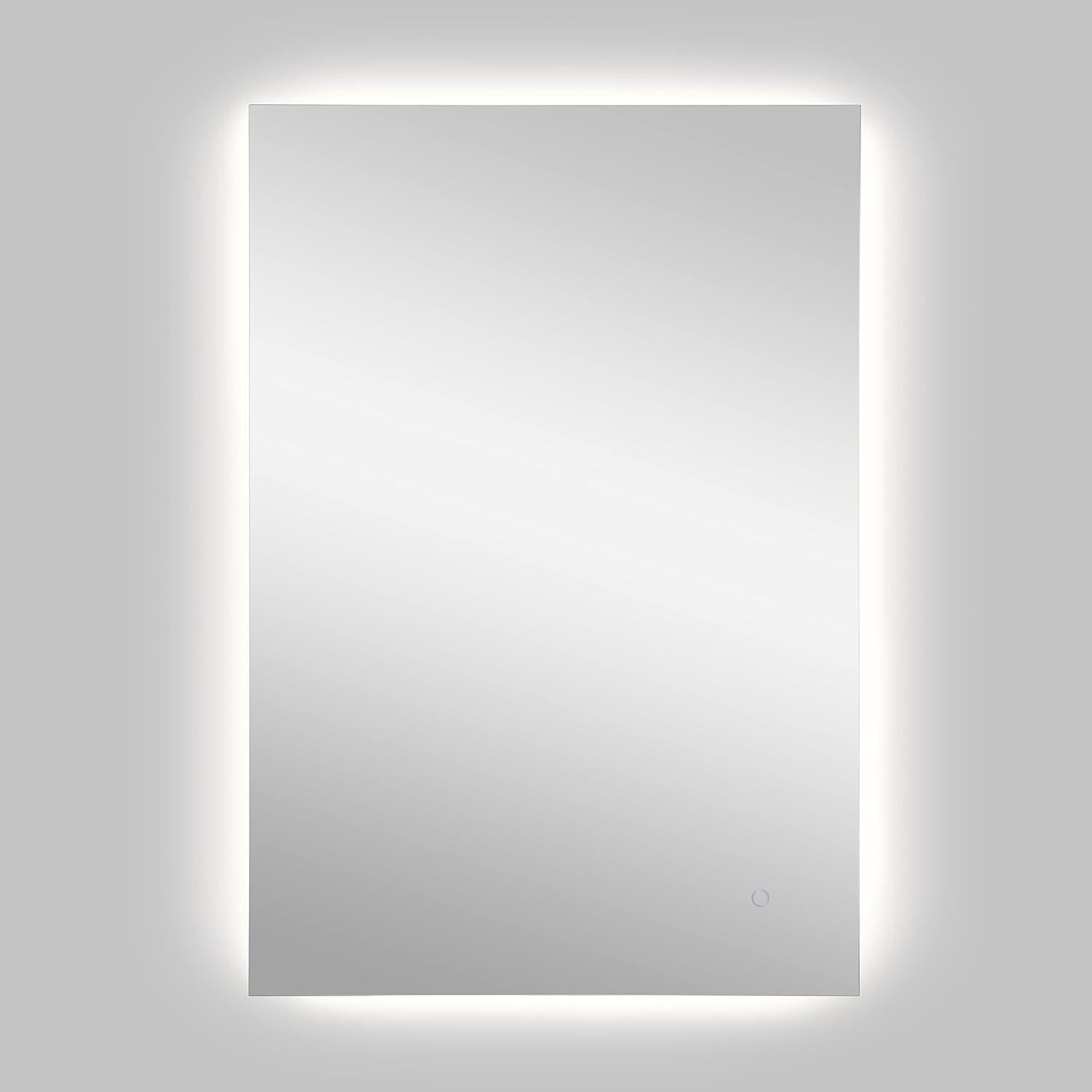 imageJONATHAN Y MIR103A2638 Nora 26 in W x 38 in H Small Rectangular Frameless Antifog BackLit Wall Bathroom Vanity Mirror with Smart Touch38L x 26W
