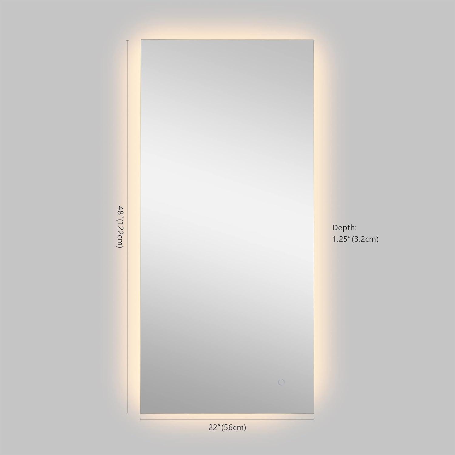 imageJONATHAN Y MIR103A2638 Nora 26 in W x 38 in H Small Rectangular Frameless Antifog BackLit Wall Bathroom Vanity Mirror with Smart Touch48L x 22W