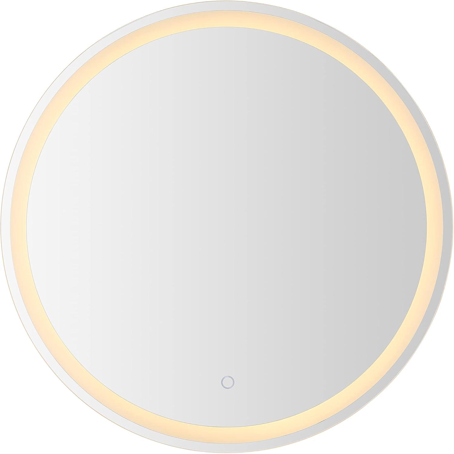 imageJONATHAN Y MIR104A3224 Dane 24 in W x 32 in H Small Oval Frameless Antifog FrontBackLit TriColor Bathroom Vanity Mirror with Smart Touch27L x 27W