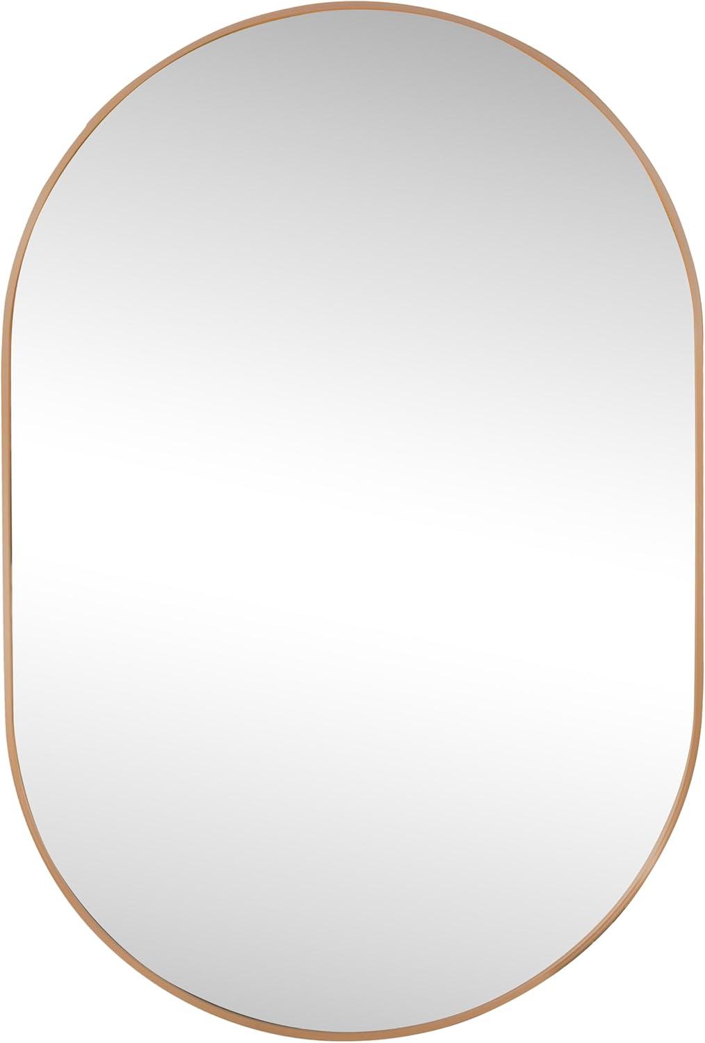 imageJONATHAN Y MIR202C Milly 24 in W x 36 in H Medium Oval Metal Framed Wall Mirror for Bathroom Living Room Bedroom GoldGold
