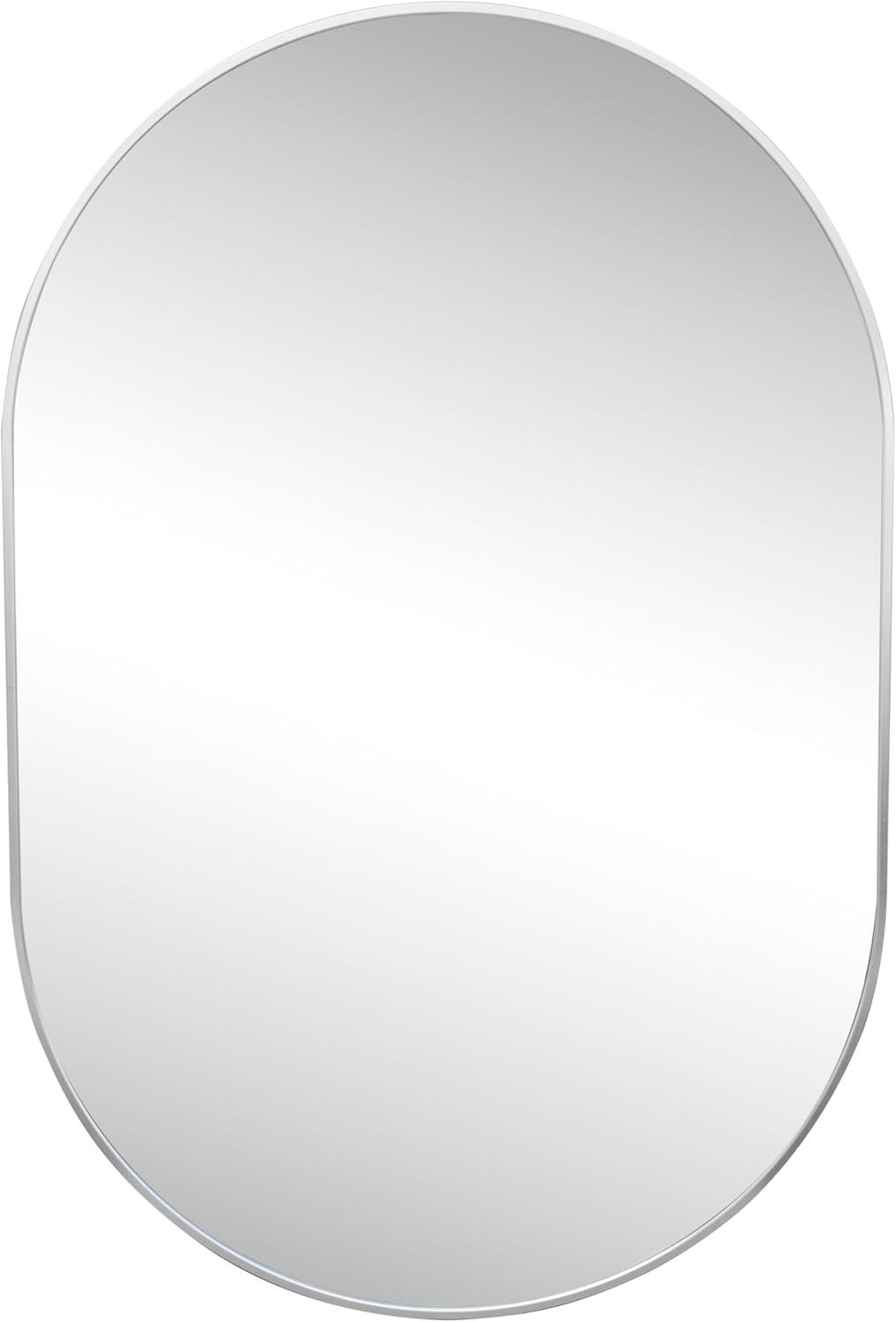 imageJONATHAN Y MIR202C Milly 24 in W x 36 in H Medium Oval Metal Framed Wall Mirror for Bathroom Living Room Bedroom GoldNickel