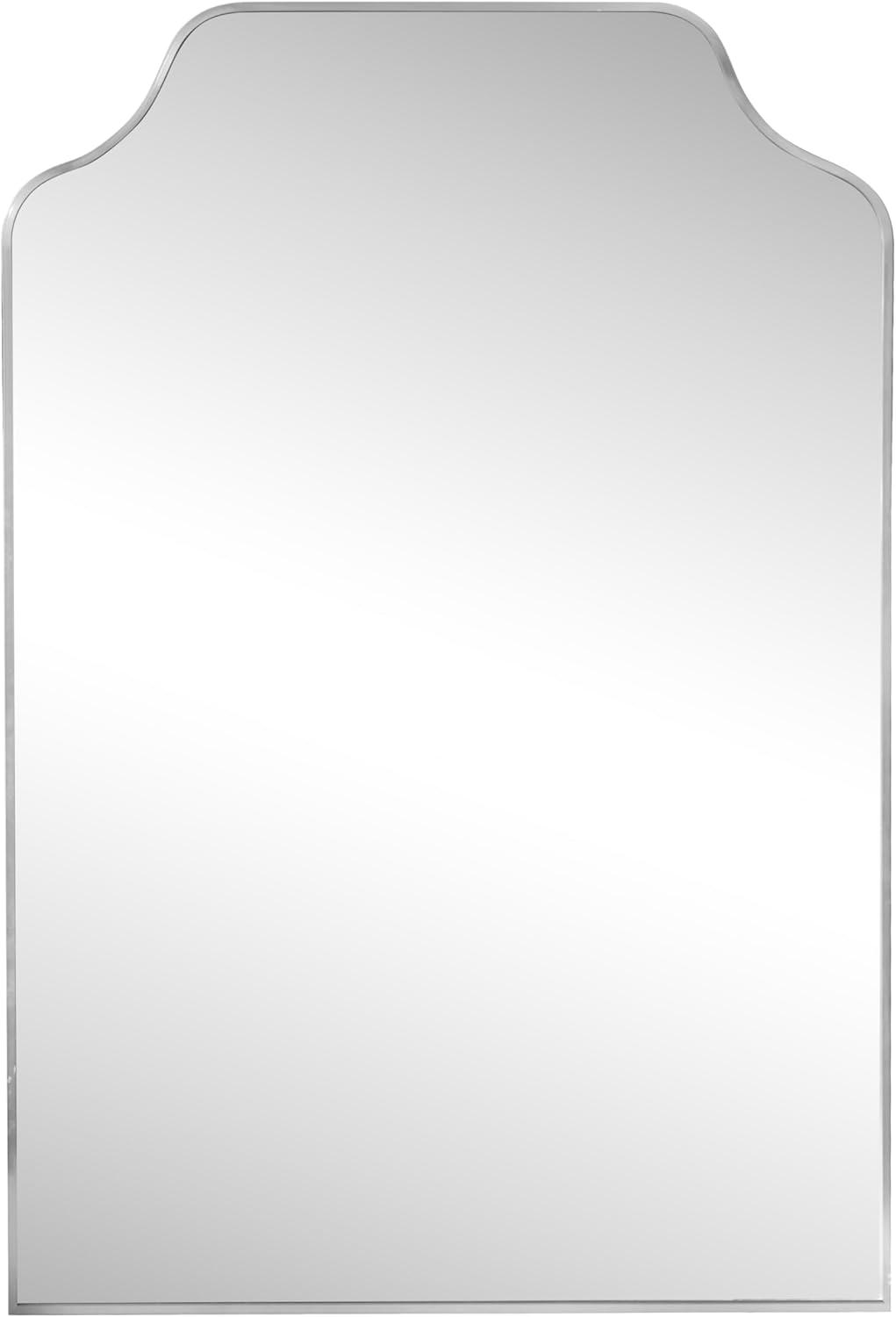 imageJONATHAN Y MIR203A Lindie 24 in W x 36 in H Medium ScallopedTop Metal Framed Wall Mounted Mirror WallHung or Leaning for Bathroom Living Room Bedroom BlackNickel