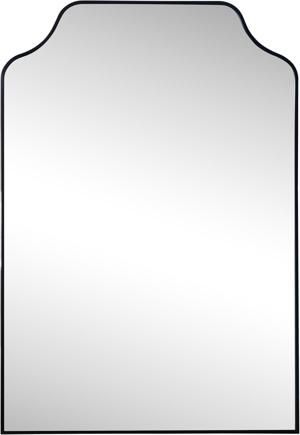 imageJONATHAN Y MIR203A Lindie 24 in W x 36 in H Medium ScallopedTop Metal Framed Wall Mounted Mirror WallHung or Leaning for Bathroom Living Room Bedroom BlackBlack