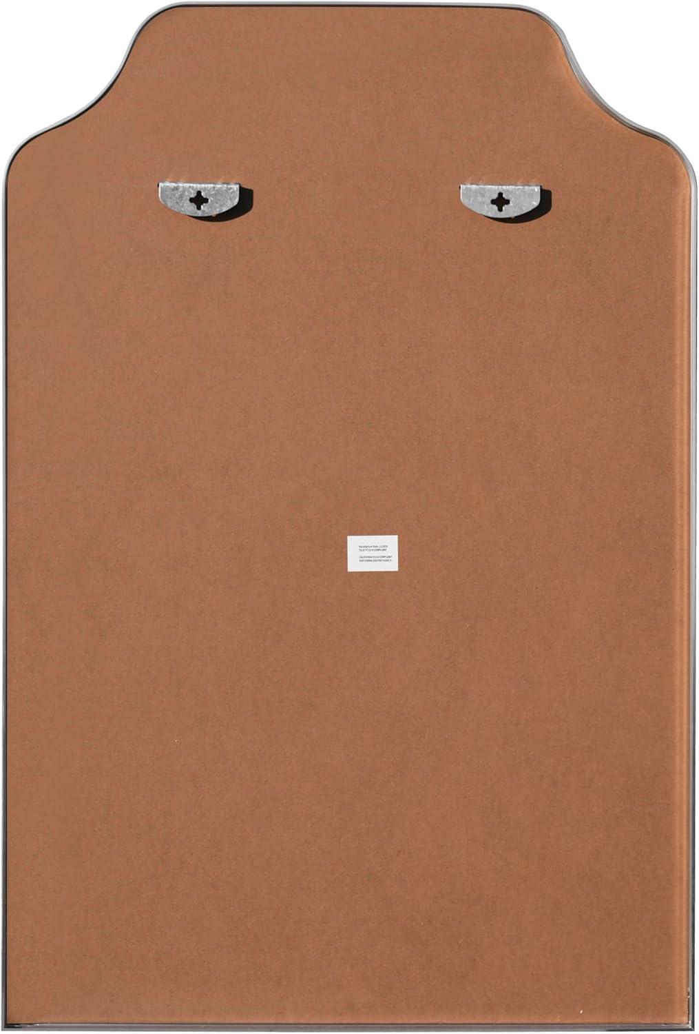 imageJONATHAN Y MIR203A Lindie 24 in W x 36 in H Medium ScallopedTop Metal Framed Wall Mounted Mirror WallHung or Leaning for Bathroom Living Room Bedroom BlackNickel