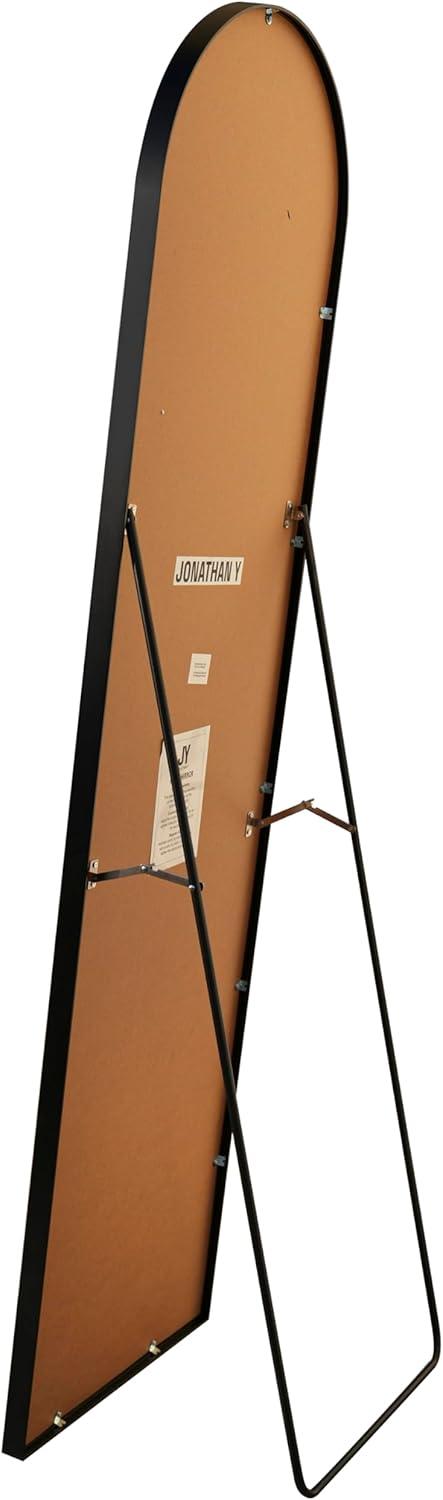 imageJONATHAN Y MIR204B Elodie 24 in W x 36 in H Medium Arched Metal Framed Wall Mounted Mirror WallHung or Leaning for Bathroom Living Room Bedroom NickelBlack