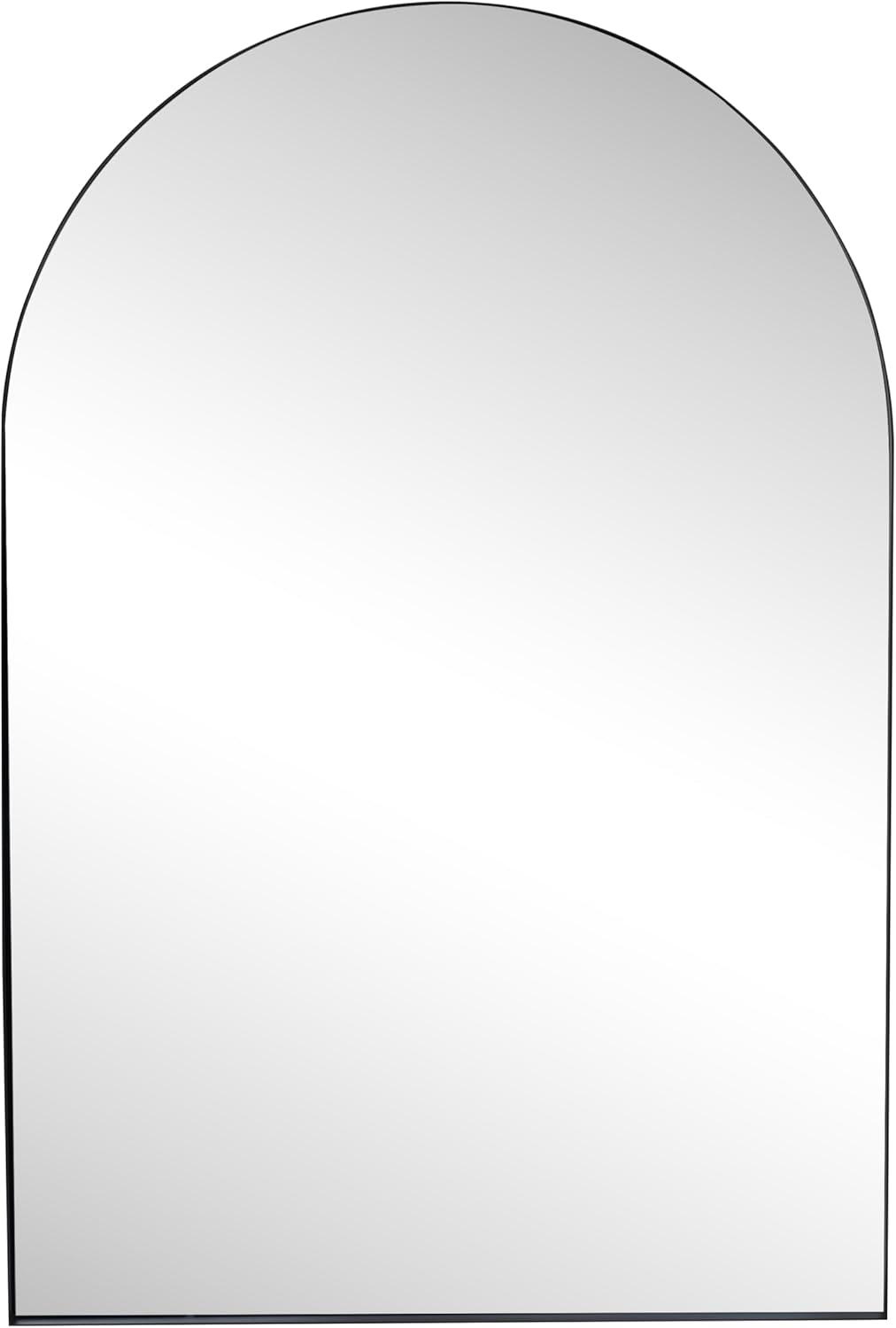 imageJONATHAN Y MIR204B Elodie 24 in W x 36 in H Medium Arched Metal Framed Wall Mounted Mirror WallHung or Leaning for Bathroom Living Room Bedroom NickelBlack