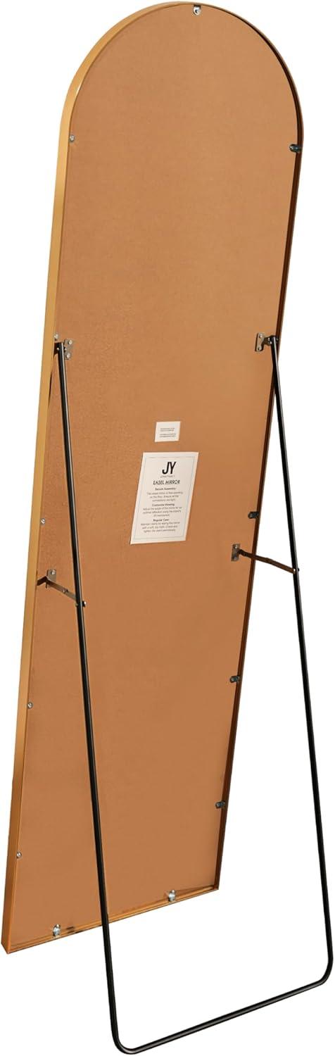 imageJONATHAN Y MIR204B Elodie 24 in W x 36 in H Medium Arched Metal Framed Wall Mounted Mirror WallHung or Leaning for Bathroom Living Room Bedroom NickelGold