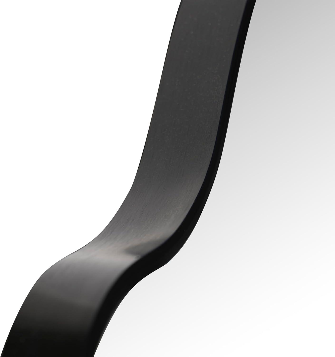 imageJONATHAN Y MIR205B Louisa 24 in W x 36 in H Medium Scalloped Rectangular Metal Framed Wall Mirror for Bathroom Living Room Bedroom NickelBlack