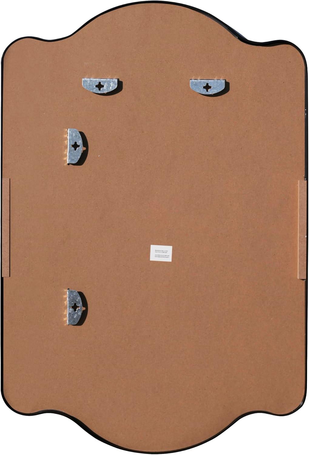 imageJONATHAN Y MIR205B Louisa 24 in W x 36 in H Medium Scalloped Rectangular Metal Framed Wall Mirror for Bathroom Living Room Bedroom NickelBlack