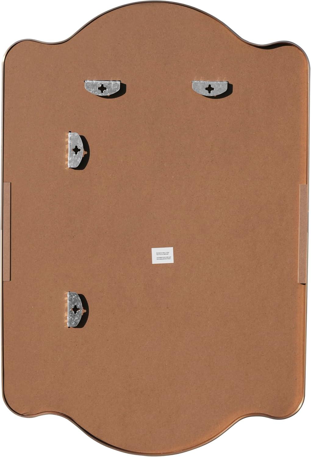 imageJONATHAN Y MIR205B Louisa 24 in W x 36 in H Medium Scalloped Rectangular Metal Framed Wall Mirror for Bathroom Living Room Bedroom NickelGold