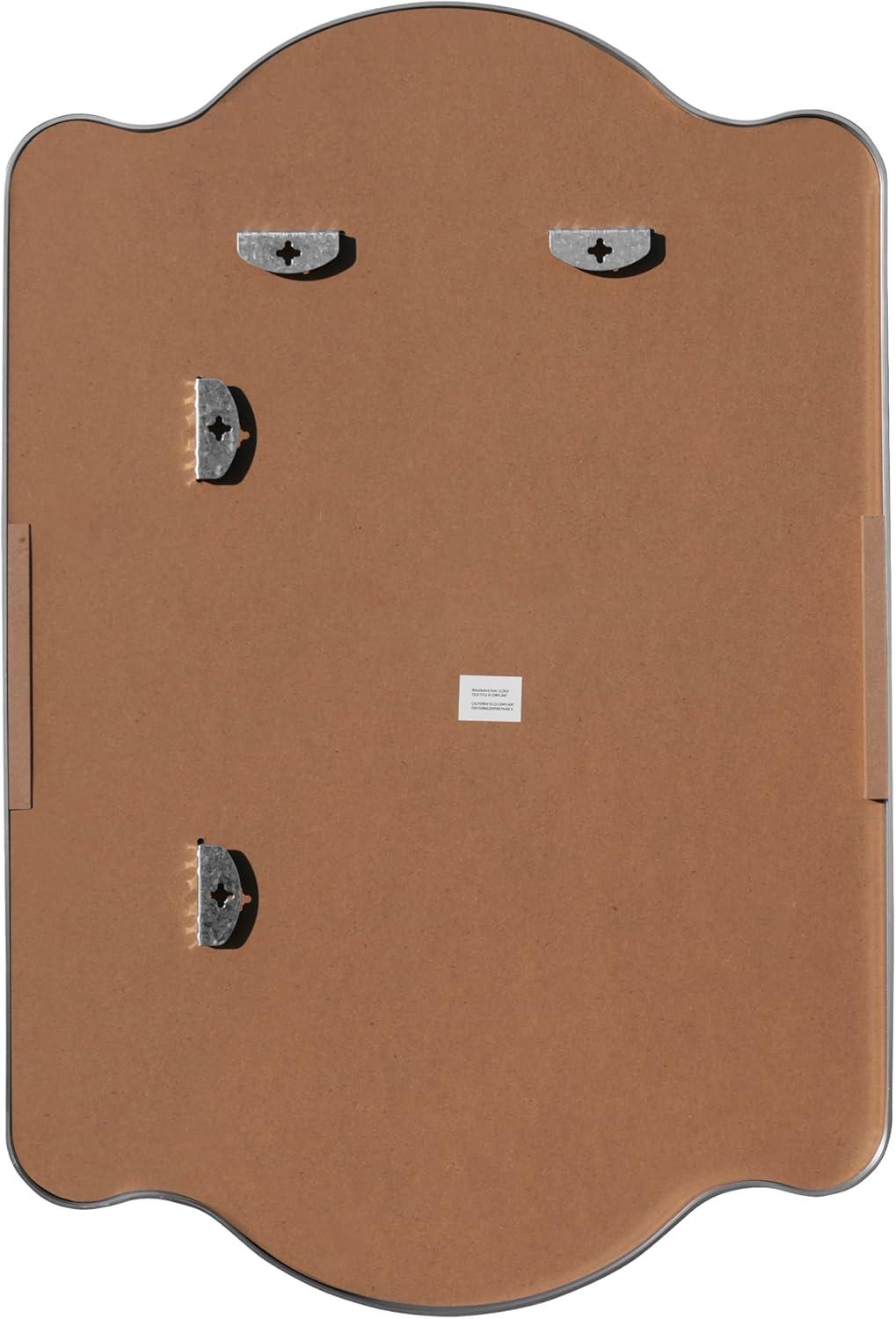 imageJONATHAN Y MIR205B Louisa 24 in W x 36 in H Medium Scalloped Rectangular Metal Framed Wall Mirror for Bathroom Living Room Bedroom NickelNickel