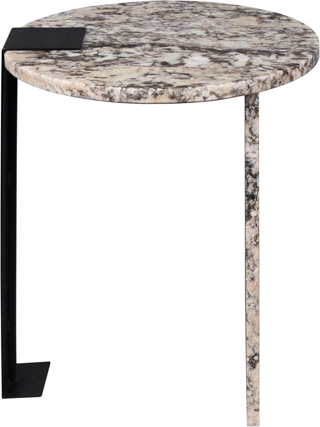 imageJONATHAN Y MTB1100A Lyra 2066quot Contemporary Natural MarbleMetal Handmade Round End Table for Living Room Bedroom Bathroom IvoryBlack