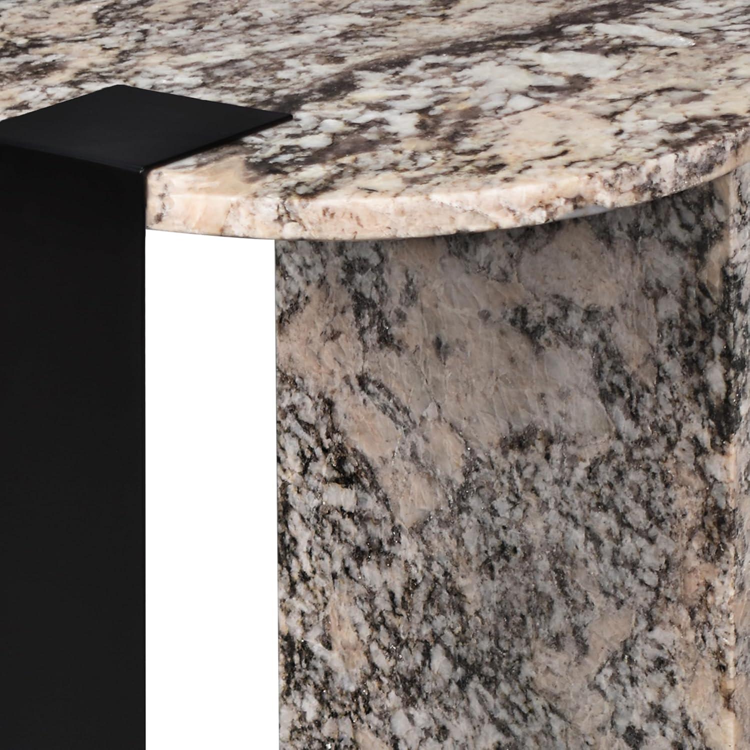 imageJONATHAN Y MTB1100A Lyra 2066quot Contemporary Natural MarbleMetal Handmade Round End Table for Living Room Bedroom Bathroom IvoryBlack