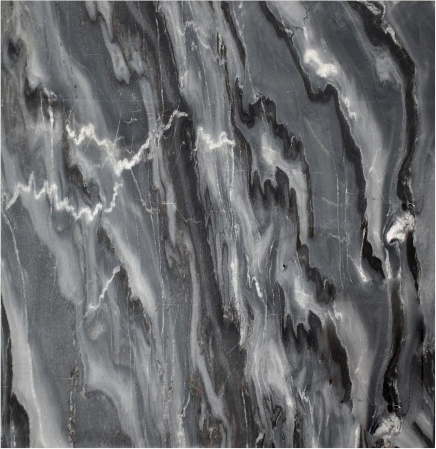 imageJONATHAN Y MTB1101D Felix 15quot Contemporary Natural Marble Handmade Cube End Table Side Table for Living Room Bedroom Bathroom TravertineBlackWhite