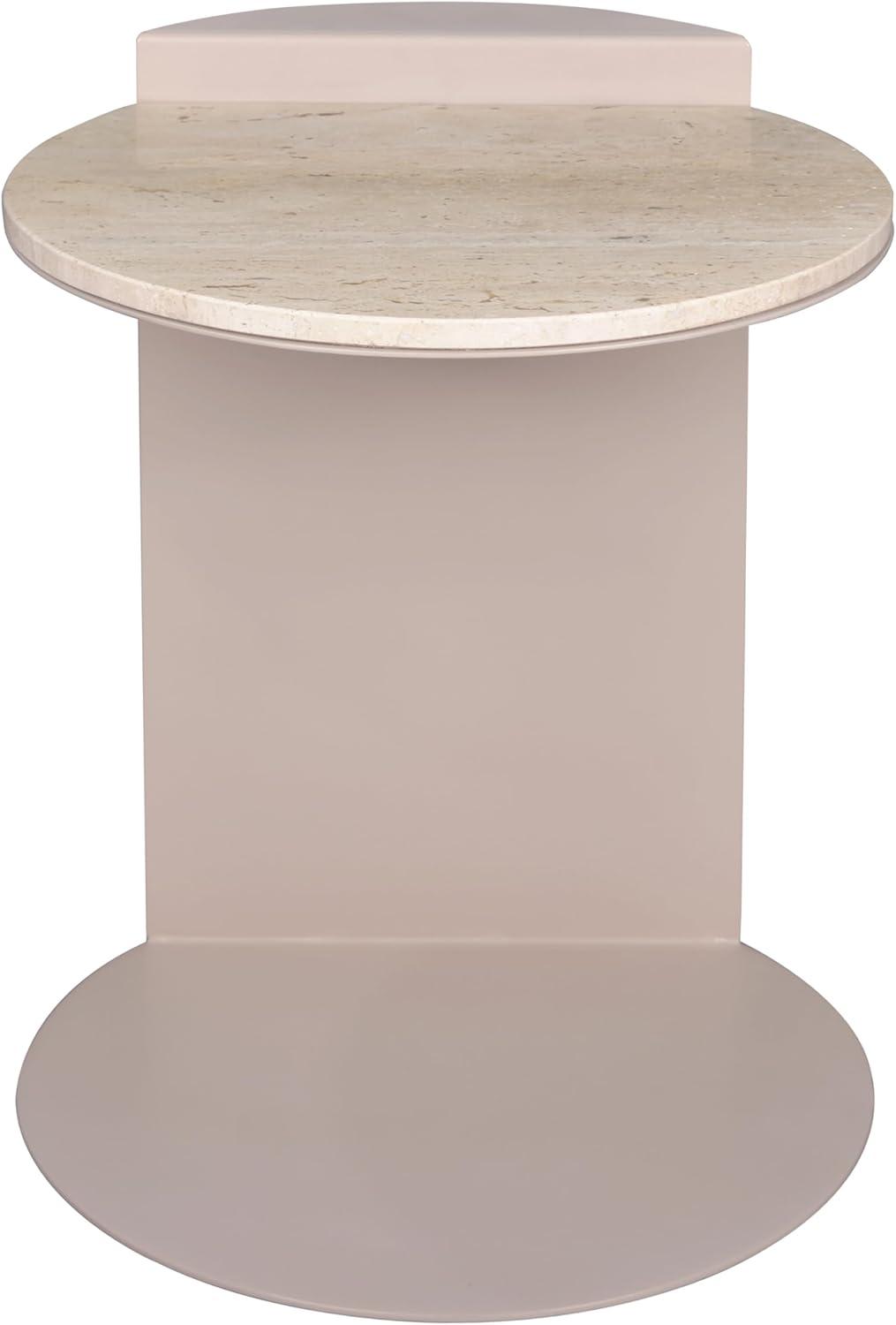 imageJONATHAN Y MTB1102A Evelyn 20quot Contemporary Natural MarbleMetal Handmade CShaped End Table for Living Room Bedroom Bathroom BeigePink Beige