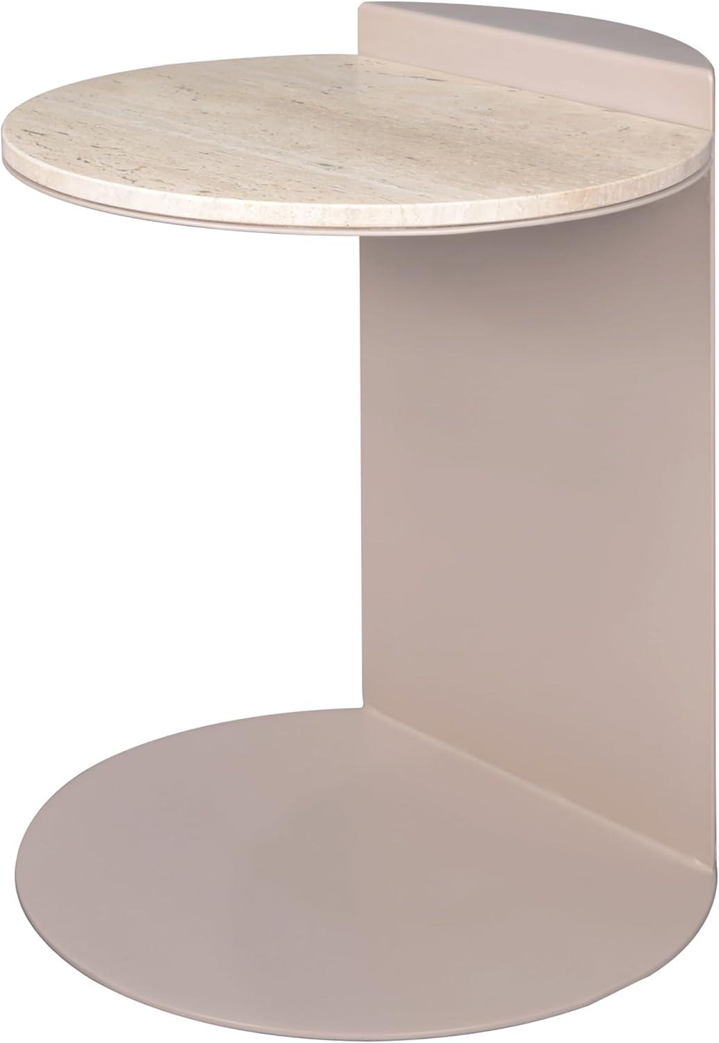 imageJONATHAN Y MTB1102A Evelyn 20quot Contemporary Natural MarbleMetal Handmade CShaped End Table for Living Room Bedroom Bathroom BeigePink Beige