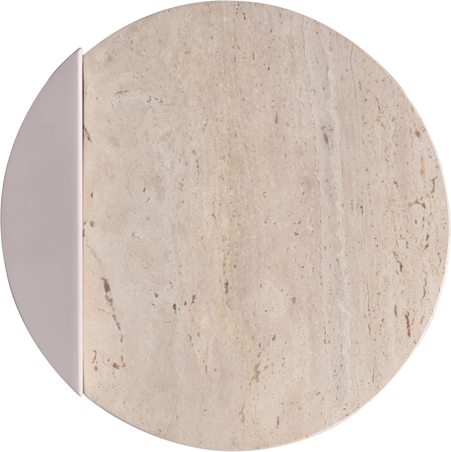 imageJONATHAN Y MTB1102A Evelyn 20quot Contemporary Natural MarbleMetal Handmade CShaped End Table for Living Room Bedroom Bathroom BeigePink Beige