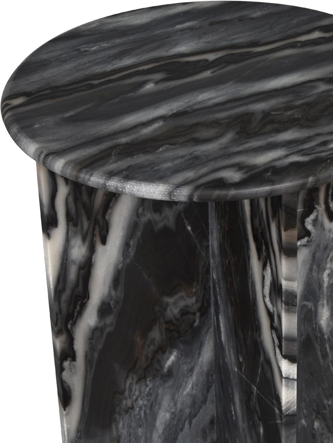 imageJONATHAN Y MTB1103B Javier 1775quot Contemporary Natural Marble Handmade XShaped End Table for Living Room Bedroom Bathroom BlackGrayBlackGray