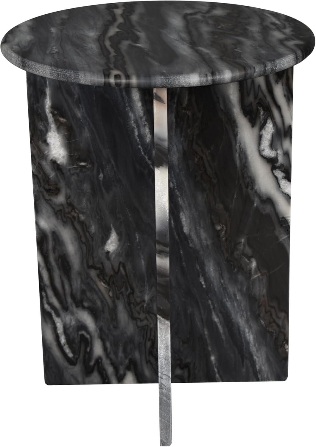 imageJONATHAN Y MTB1103B Javier 1775quot Contemporary Natural Marble Handmade XShaped End Table for Living Room Bedroom Bathroom BlackGrayBlackGray