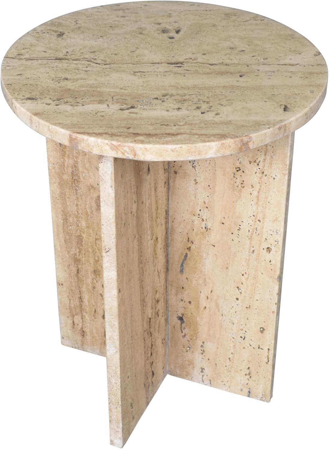 imageJONATHAN Y MTB1103B Javier 1775quot Contemporary Natural Marble Handmade XShaped End Table for Living Room Bedroom Bathroom BlackGrayTravertine