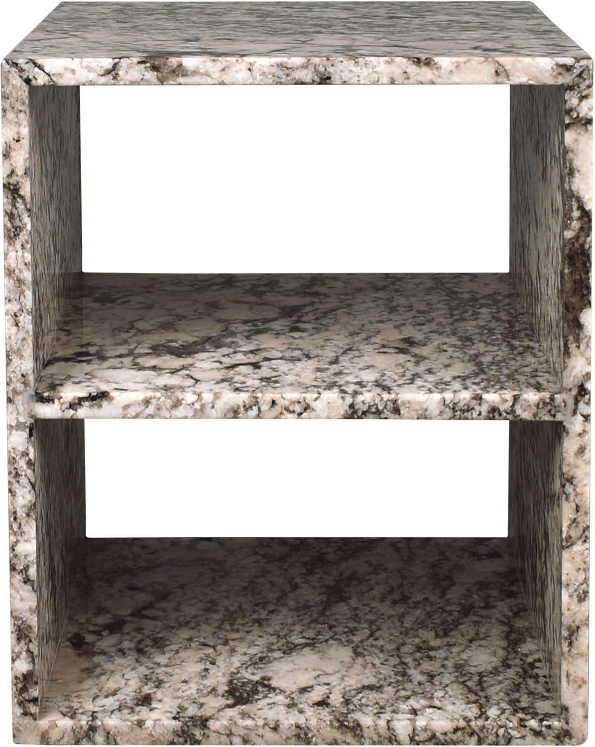 imageJONATHAN Y MTB1106A Sloane 20quot Modern Natural Marble Handmade Rectangular 2Shelf End Table for Living Room Bedroom Bathroom BeigeDark Taupe
