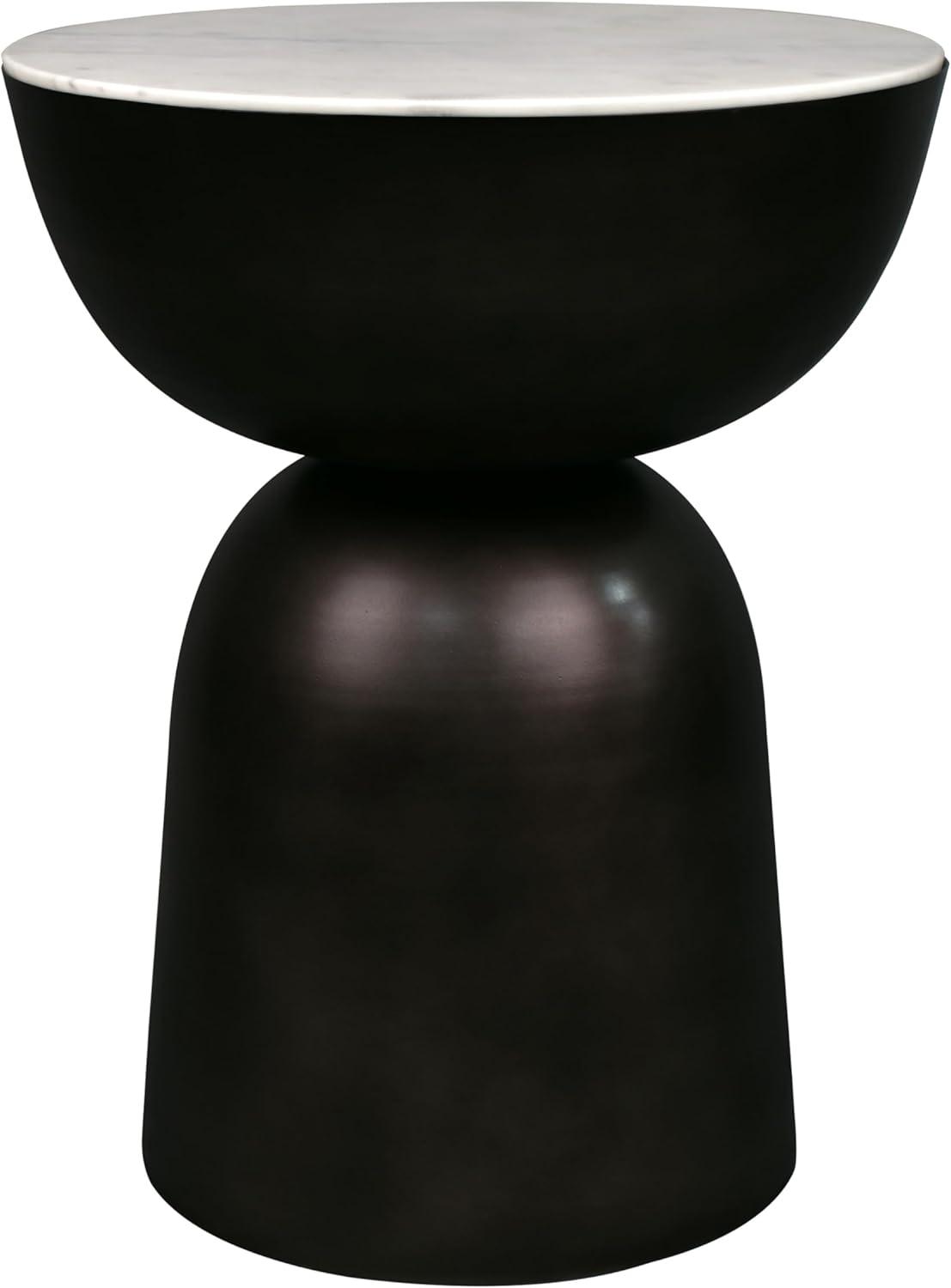 imageJONATHAN Y MTB1107A Atarah 20quot Contemporary Natural MarbleMetal Handmade Hourglass End Table for Living Room Bedroom Bathroom BlackWhite