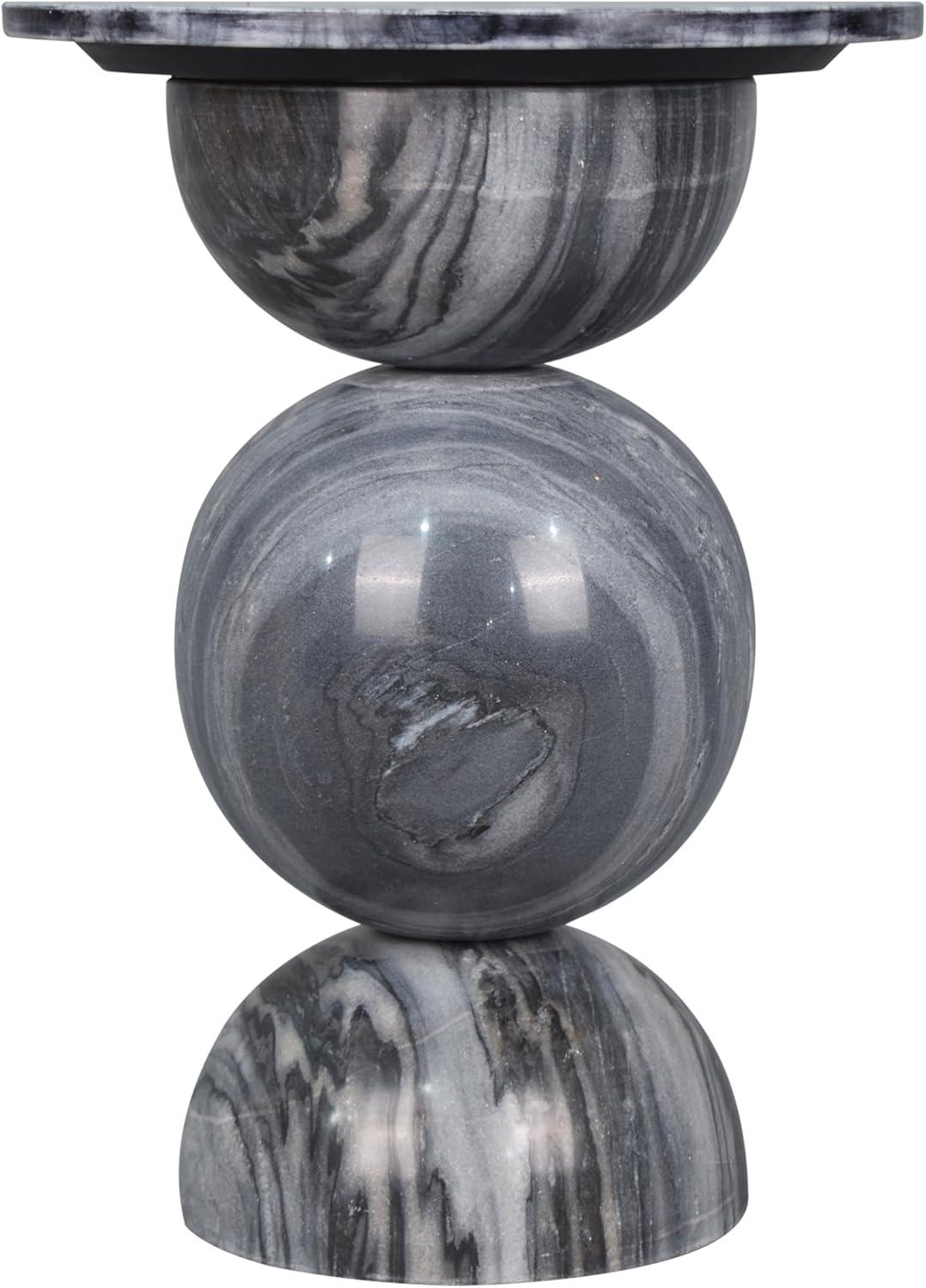 imageJONATHAN Y MTB1108A Aura 19quot Modern Natural Marble Handmade Stacked Round Pedestal End Table for Living Room Bedroom Bathroom Dark GrayLight Gray