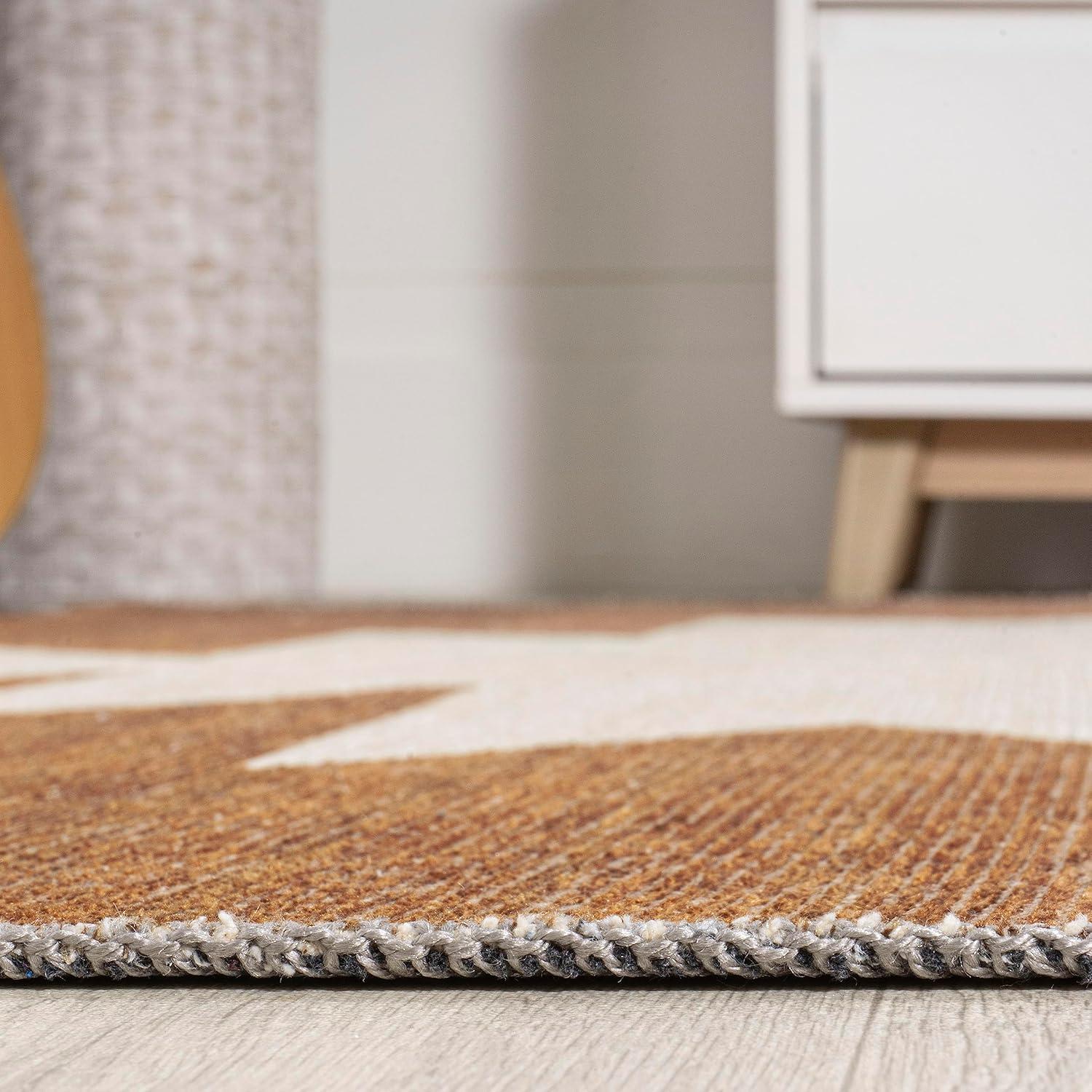 imageJONATHAN Y Machine Washable MossCream Indoor Area Rug 5X8 ft Chayton Minimalist Geometric for Living Room Bedroom Kitchen Office EasyCleaning PetFriendly NonShedding WSH110B5TerracottaCream