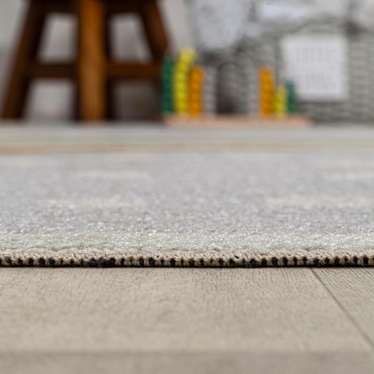 imageJONATHAN Y MachineWashable IvoryBlueOrange Indoor Area Rug 5x8 Dila Modern Hearts Geometric Kids ampamp Novelty Vintage Bedroom Kitchen Living Room EasyCleaning NonShedding KDW101A5GrayIvoryYellow