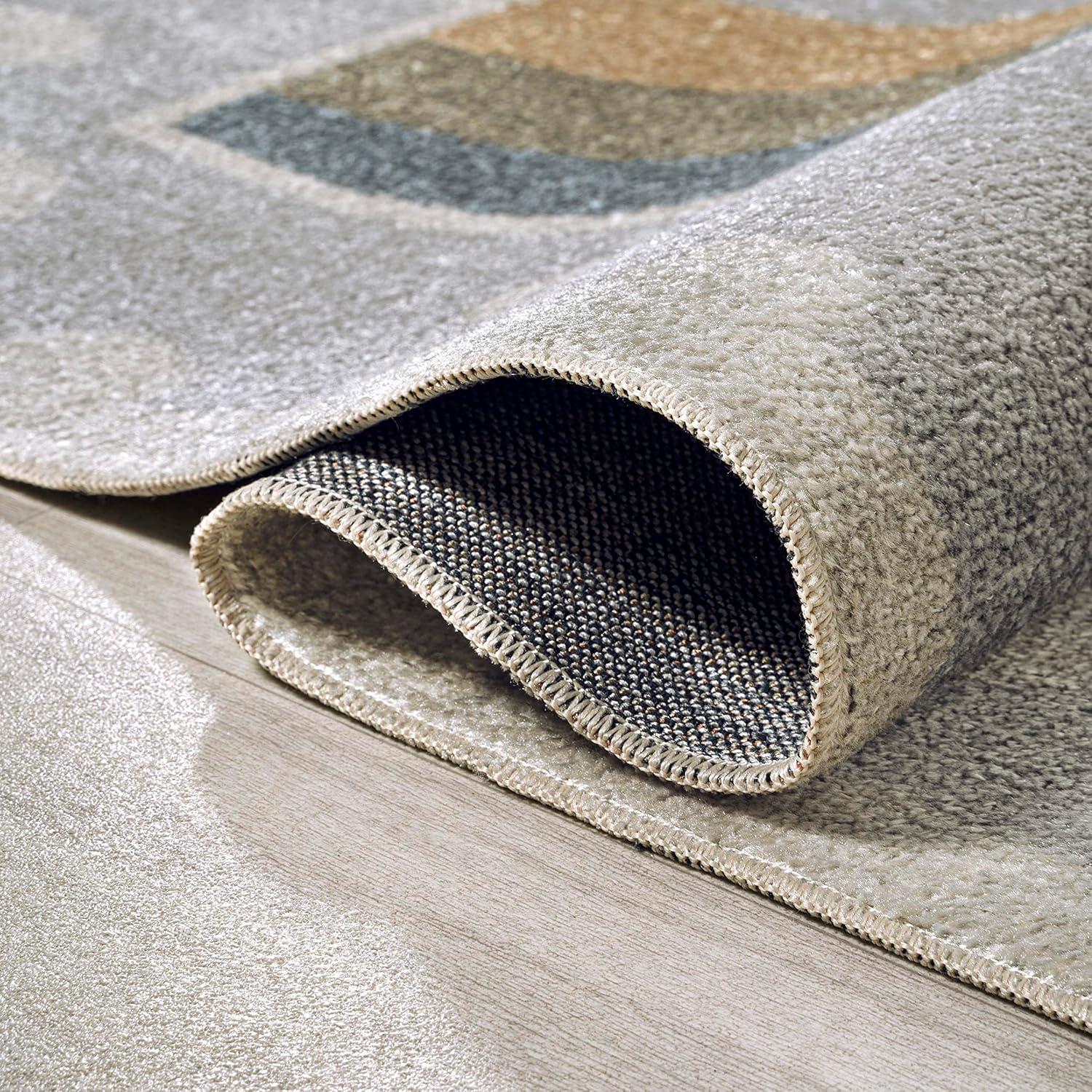 imageJONATHAN Y MachineWashable IvoryBlueOrange Indoor Area Rug 5x8 Dila Modern Hearts Geometric Kids ampamp Novelty Vintage Bedroom Kitchen Living Room EasyCleaning NonShedding KDW101A5GrayIvoryYellow