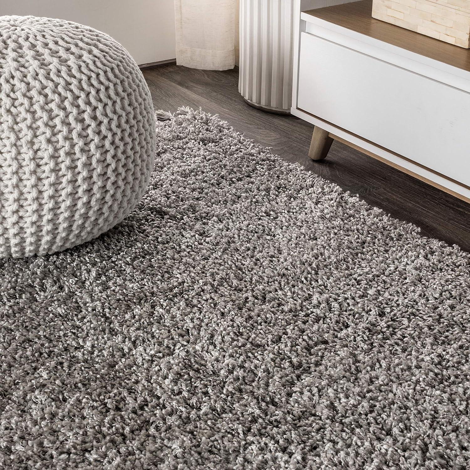 imageJONATHAN Y Mercer Shag Plush Tassel Cream Indoor Area Rug 8x10 Contemporary Modern EasyCleaning for Living Room Bedroom Kitchen Pet Friendly NonShedding MCR100D8Grey With Tassel