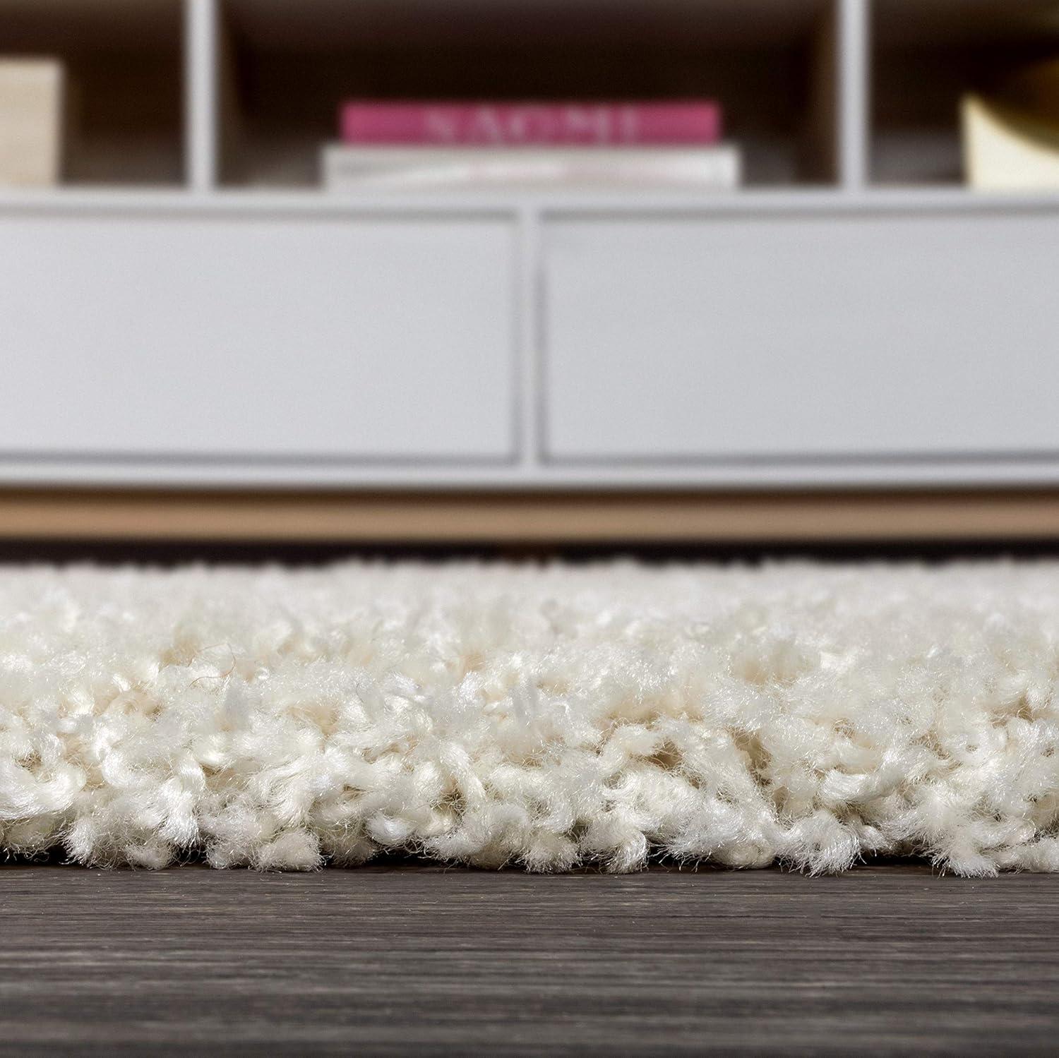 imageJONATHAN Y Mercer Shag Plush Tassel Cream Indoor Area Rug 8x10 Contemporary Modern EasyCleaning for Living Room Bedroom Kitchen Pet Friendly NonShedding MCR100D8Cream With Tassel