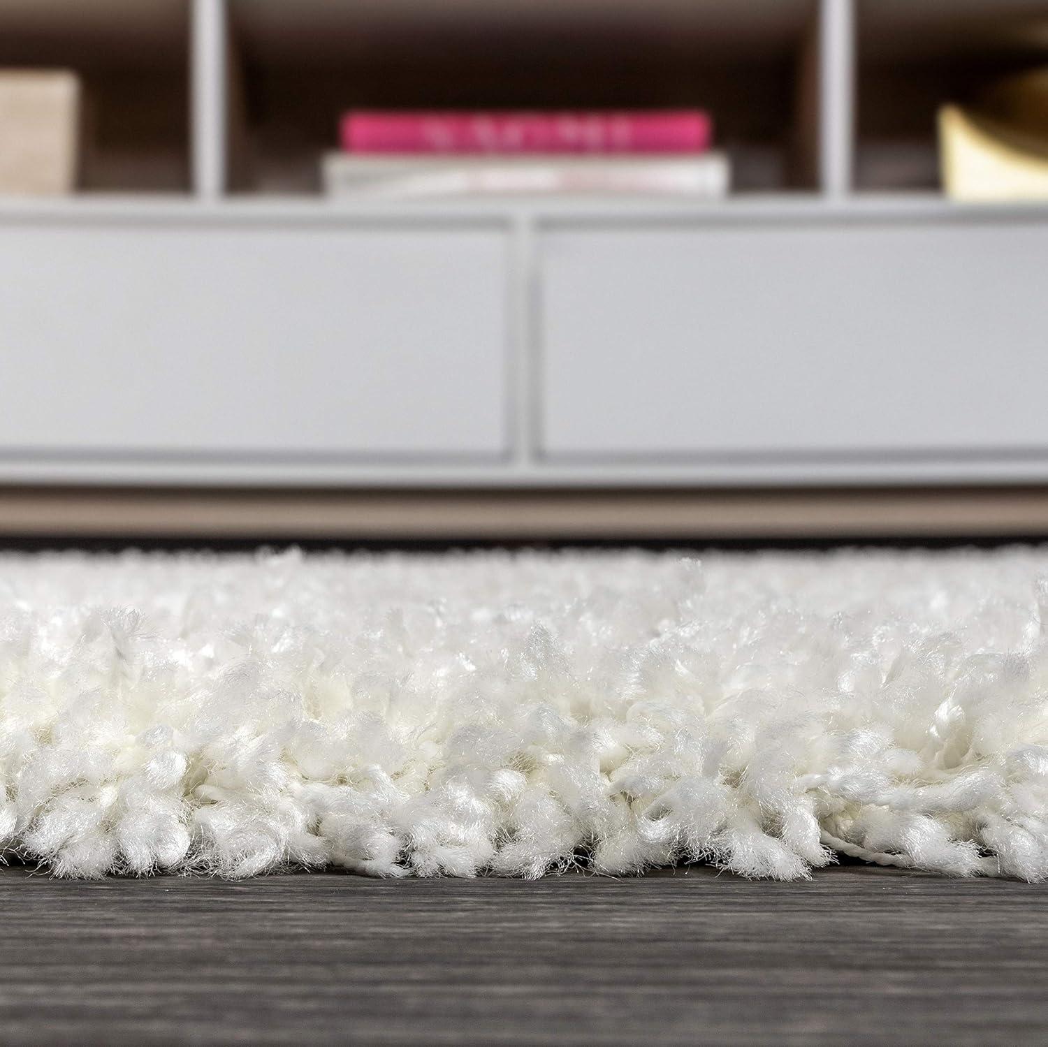 imageJONATHAN Y Mercer Shag Plush Tassel Cream Indoor Area Rug 8x10 Contemporary Modern EasyCleaning for Living Room Bedroom Kitchen Pet Friendly NonShedding MCR100D8White With Tassel