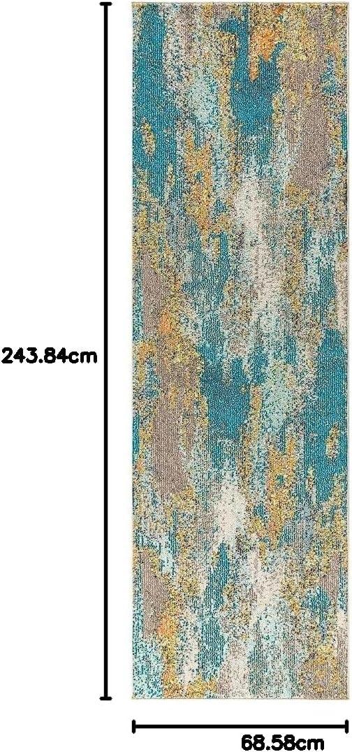 imageJONATHAN Y Modern Abstract Vintage Waterfall BlueBrownOrange Indoor Area Rug 8x10 Contemporary POP EasyCleaning for Living Room Bedroom Kitchen Pet Friendly NonShedding CTP106A8BlueBrownOrange