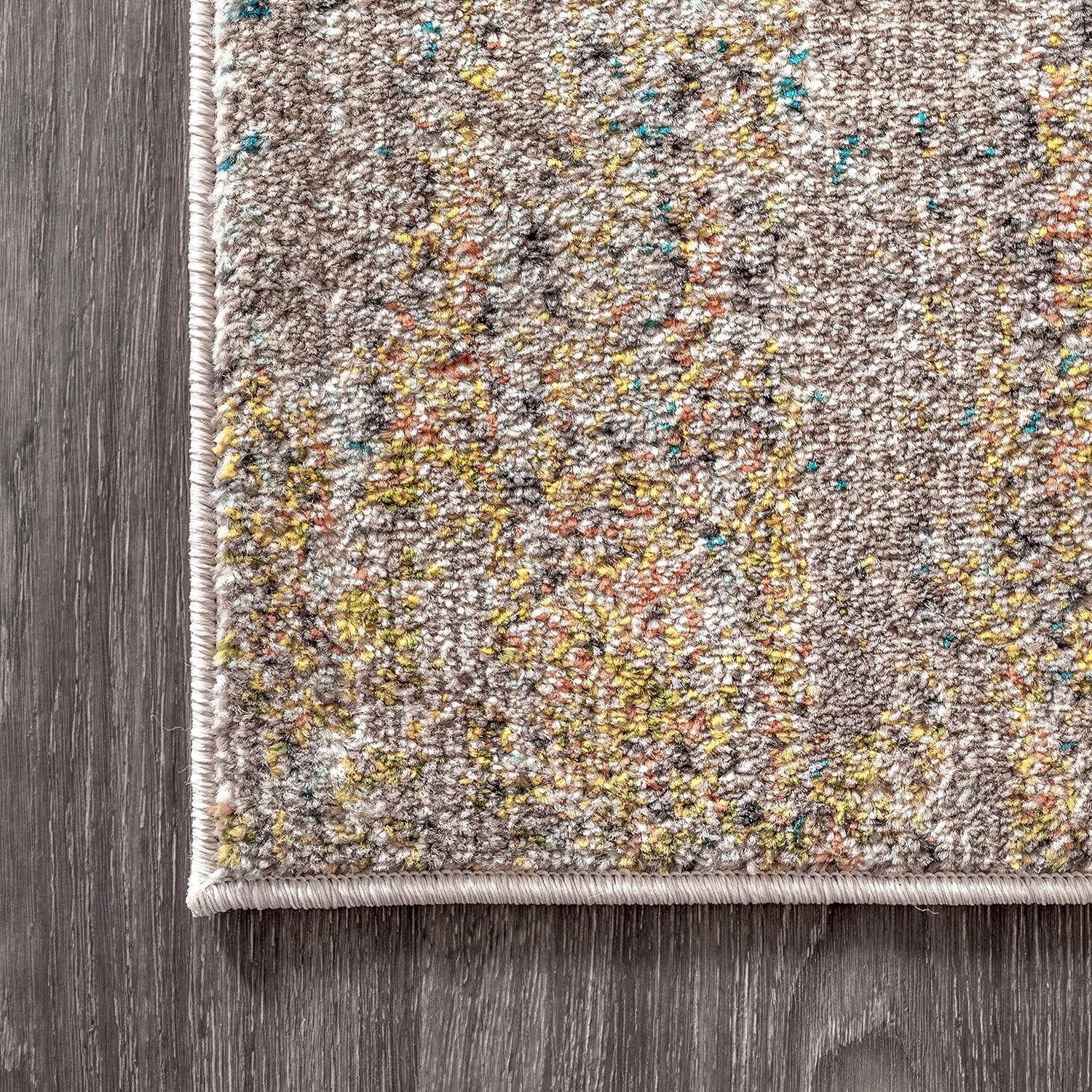 imageJONATHAN Y Modern Abstract Vintage Waterfall BlueBrownOrange Indoor Area Rug 8x10 Contemporary POP EasyCleaning for Living Room Bedroom Kitchen Pet Friendly NonShedding CTP106A8BlueBrownOrange