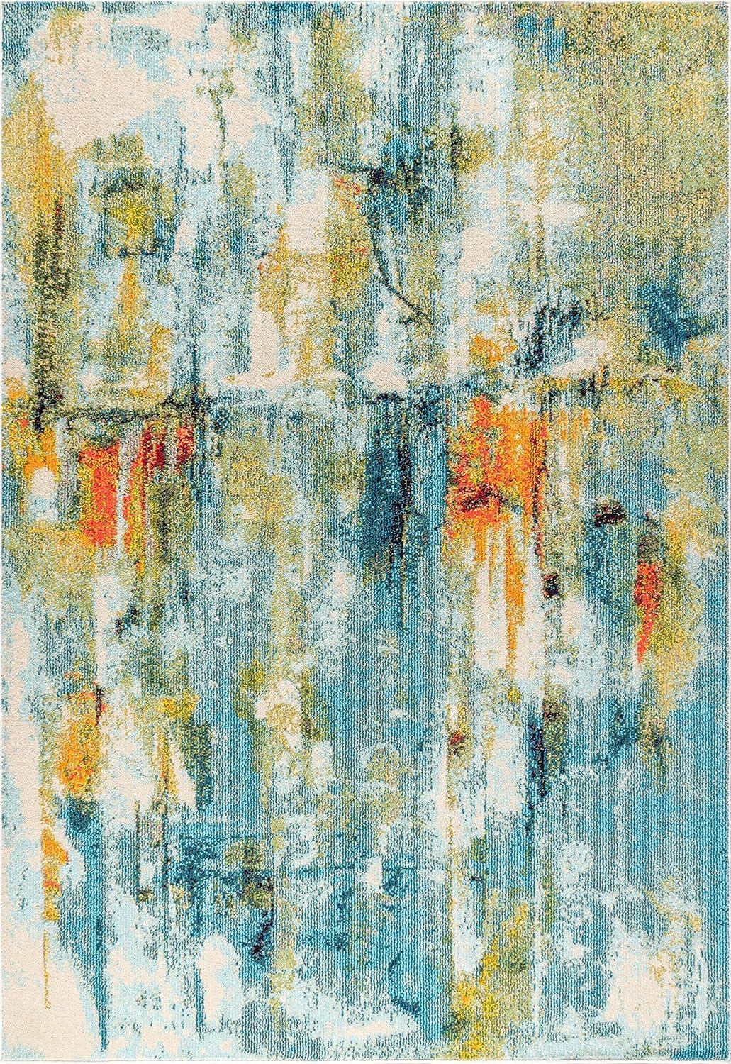 imageJONATHAN Y Modern Abstract Waterfall BlueCream Indoor Area Rug 8x10 Contemporary POP Transitional EasyCleaning for Living Room Bedroom Kitchen Pet Friendly NonShedding CTP100A83 x 5 Rectangular