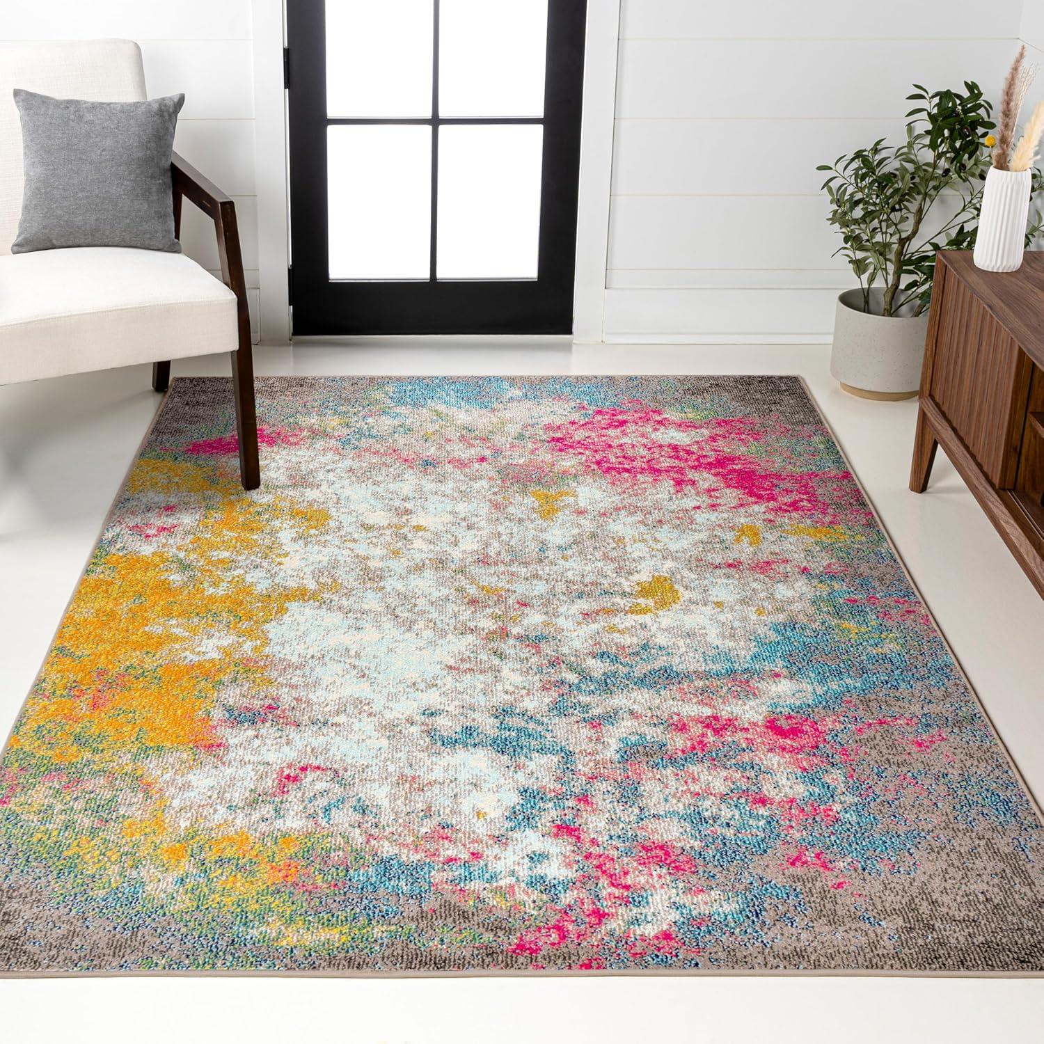 imageJONATHAN Y Modern Abstract YellowMulti Indoor Area Rug 8x10 Contemporary POP Transitional EasyCleaning for Living Room Bedroom Kitchen Pet Friendly NonShedding CTP107B8Multicolored