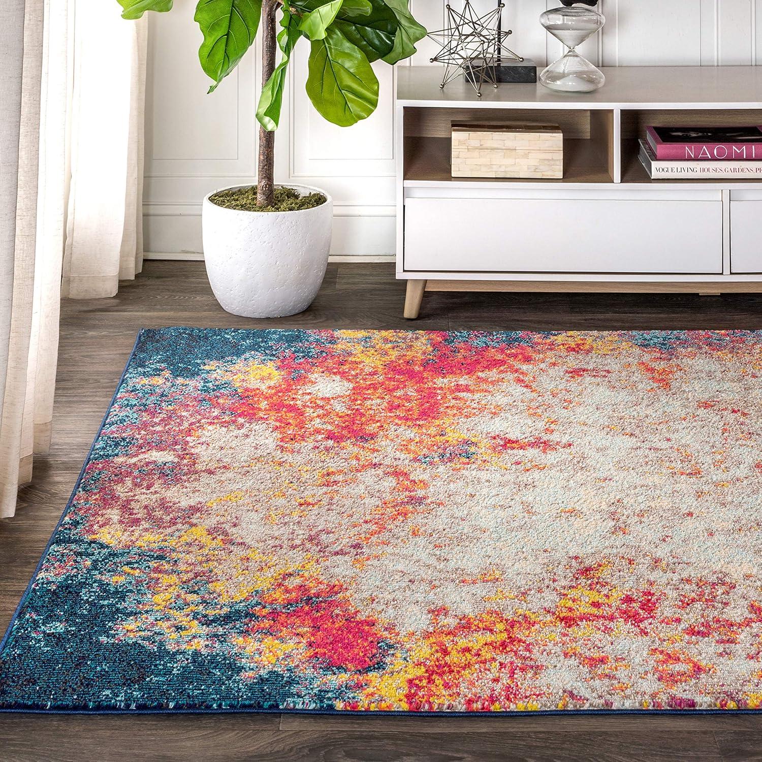 imageJONATHAN Y Modern Abstract YellowMulti Indoor Area Rug 8x10 Contemporary POP Transitional EasyCleaning for Living Room Bedroom Kitchen Pet Friendly NonShedding CTP107B8Cream