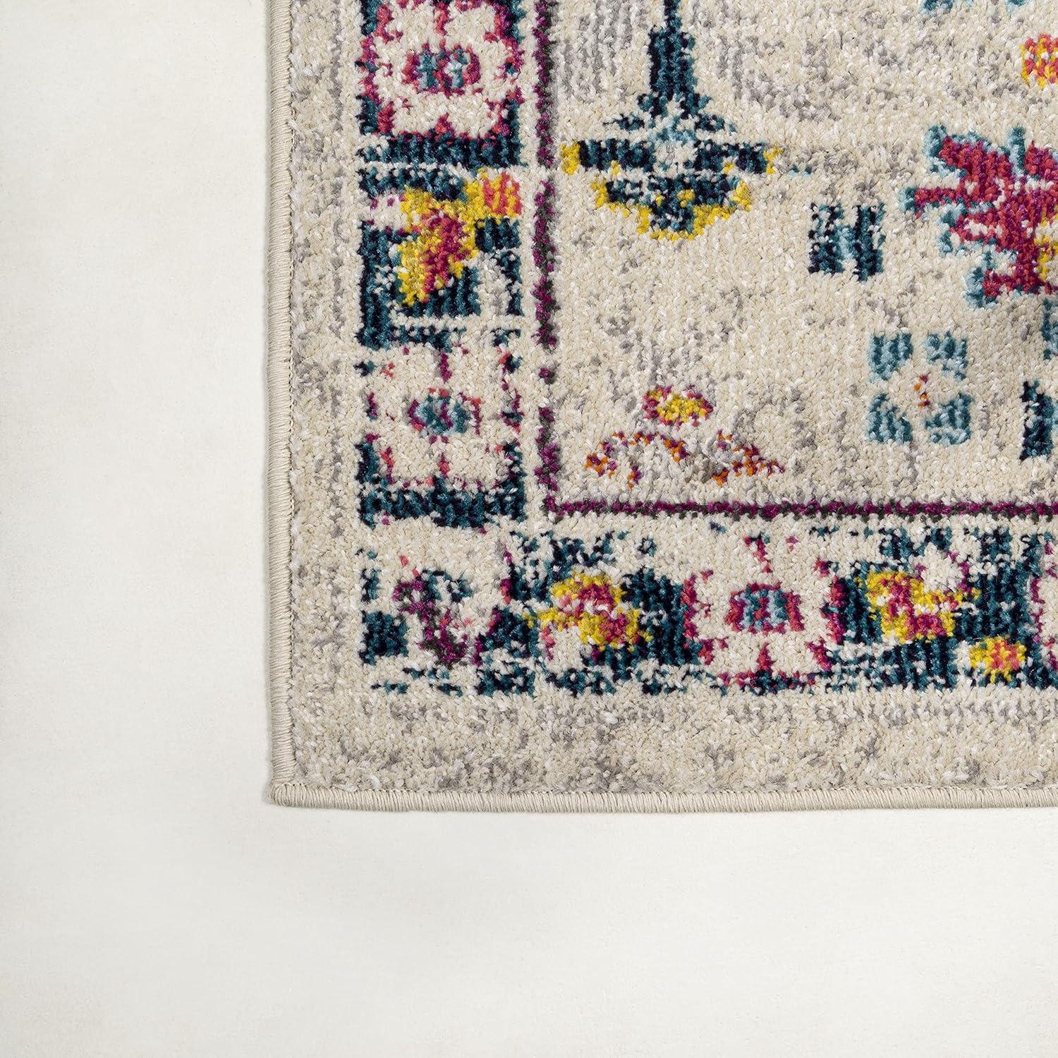 imageJONATHAN Y Modern Boho Floral BeigeMulti Indoor Area Rug 8x10 Bohemian Vintage EasyCleaning for Living Room Bedroom Kitchen Pet Friendly NonShedding MDP200B8BeigeMulti